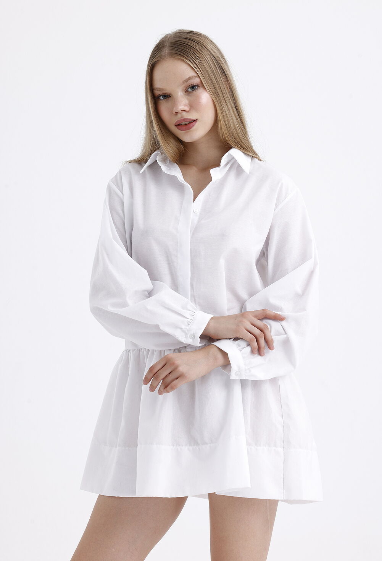 Sense White Hidden Placket Collar Mini Dress - Brand: SENSE - Women & Kids, Baby Clothes Wholesale - TheBS Women