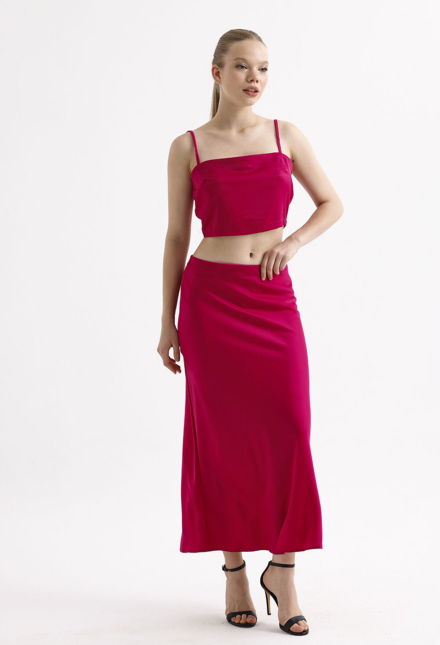 SenseElastic Waist Quality Z. Satin Long Skirt - Brand: SENSE - Women & Kids, Baby Clothes Wholesale - TheBS Women
