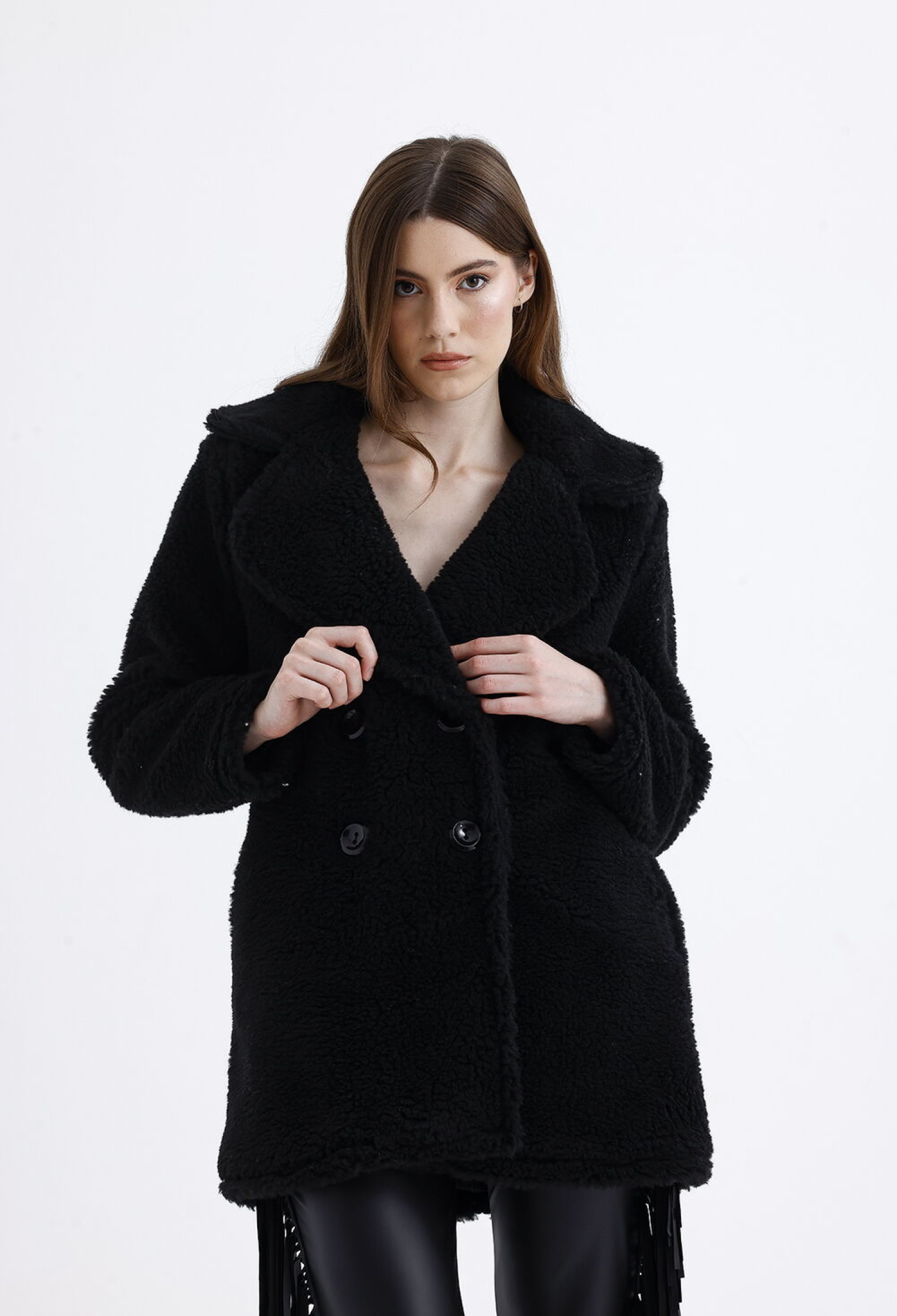 SenseLined Double Breasted Fur Coat - Brand: SENSE - Women & Kids, Baby Clothes Wholesale - TheBS Women