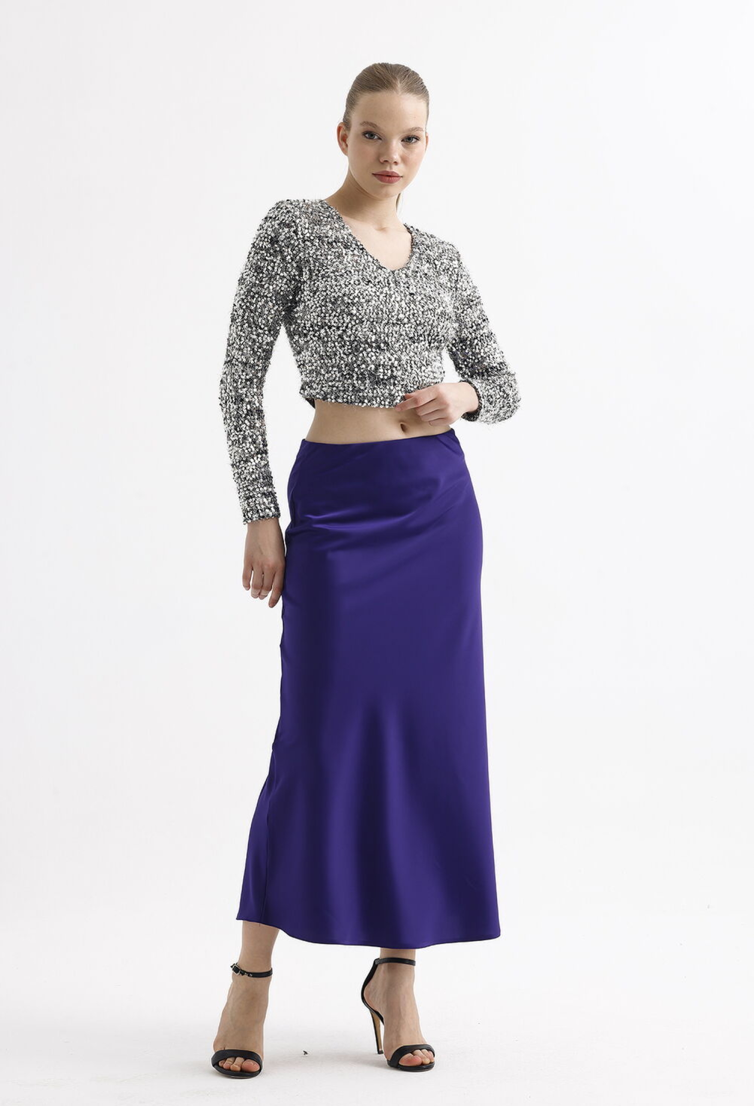 Sense Saks Elastic Waist Quality Z. Satin Long Skirt - Brand: SENSE - Women & Kids, Baby Clothes Wholesale - TheBS Women