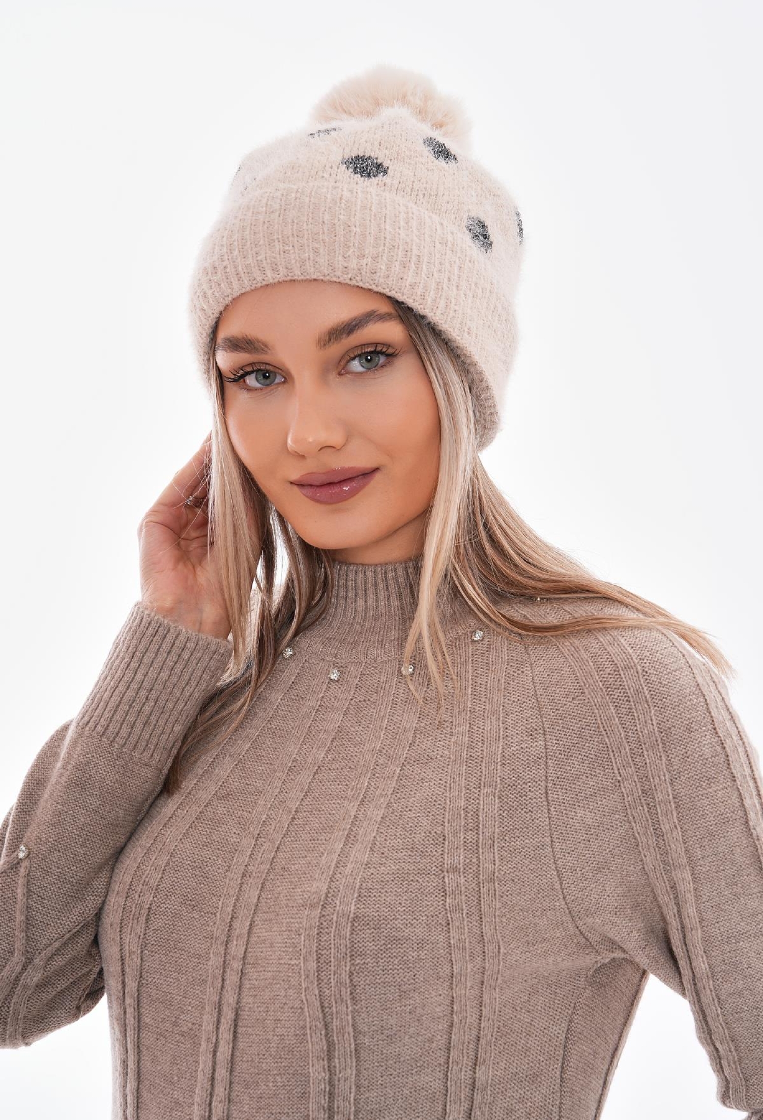 Polar Fleece Knitted Beanie - Brand: Axesoire - Women & Kids, Baby Clothes Wholesale - TheBS Women