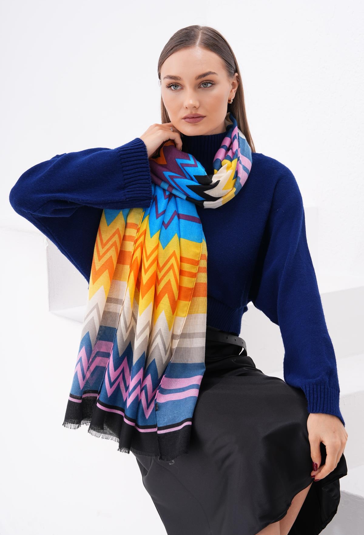 Striped Patterned Shawl - Brand: Axesoire - Women & Kids, Baby Clothes Wholesale - TheBS Women