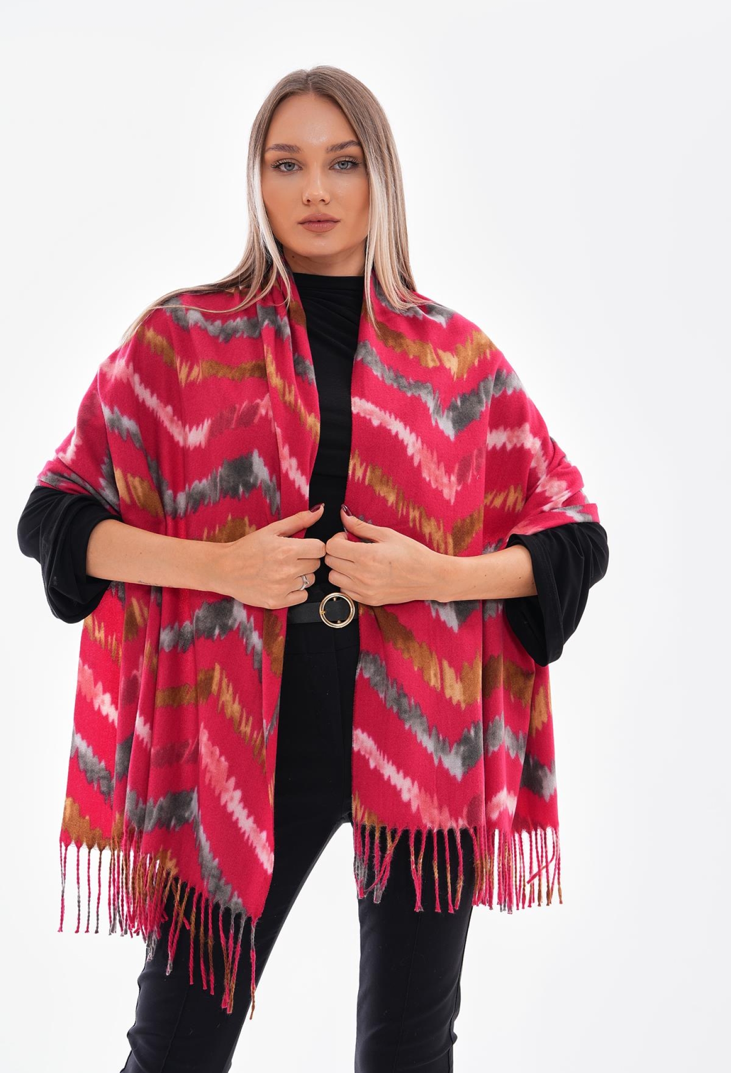 Striped Patterned Tassel Shawl - Brand: Axesoire - Women & Kids, Baby Clothes Wholesale - TheBS Women