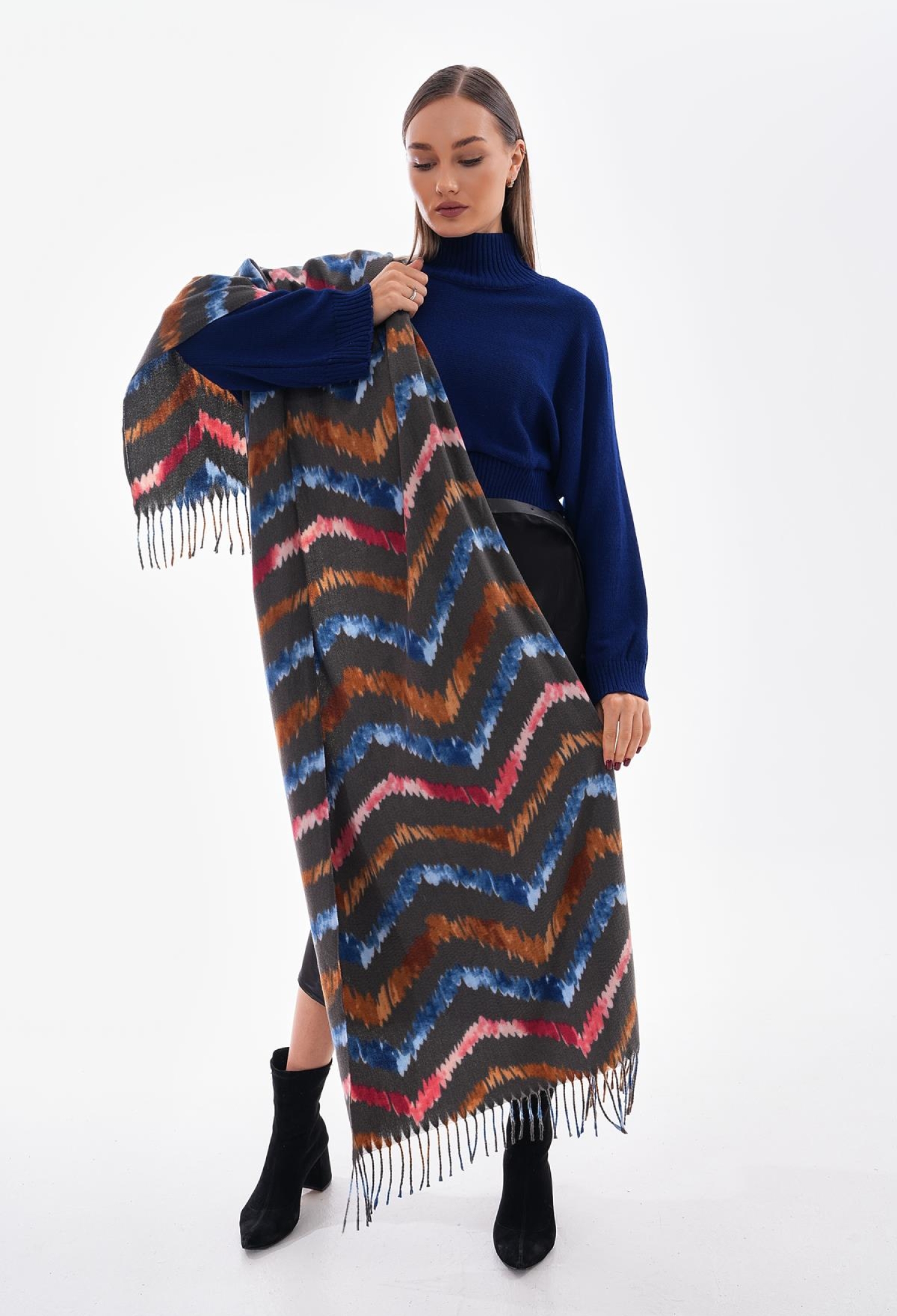 Striped Patterned Tassel Shawl - Brand: Axesoire - Women & Kids, Baby Clothes Wholesale - TheBS Women