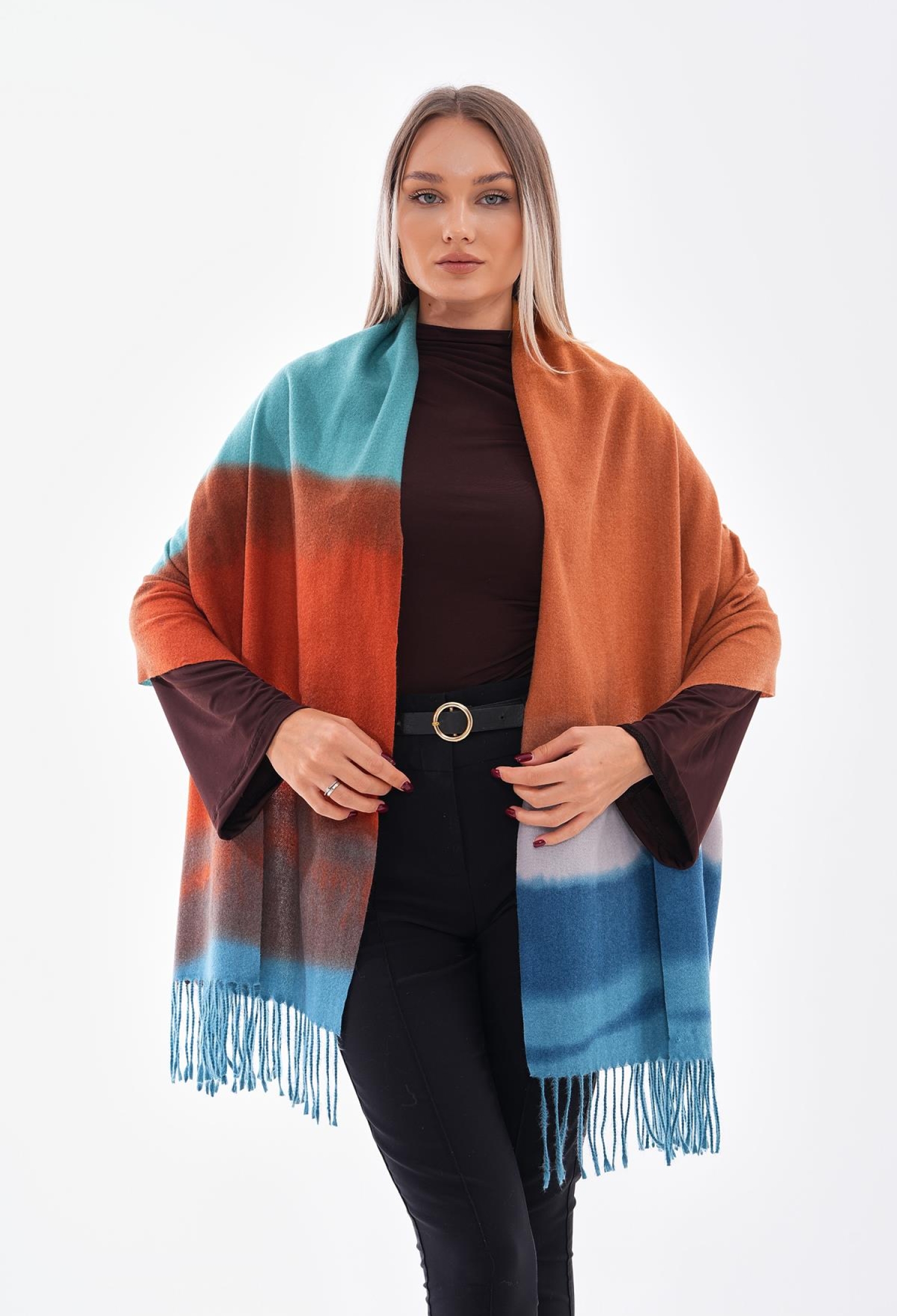 Aqua Green Tassel Shawl - Multicolored - Brand: Axesoire - Women & Kids, Baby Clothes Wholesale - TheBS Women