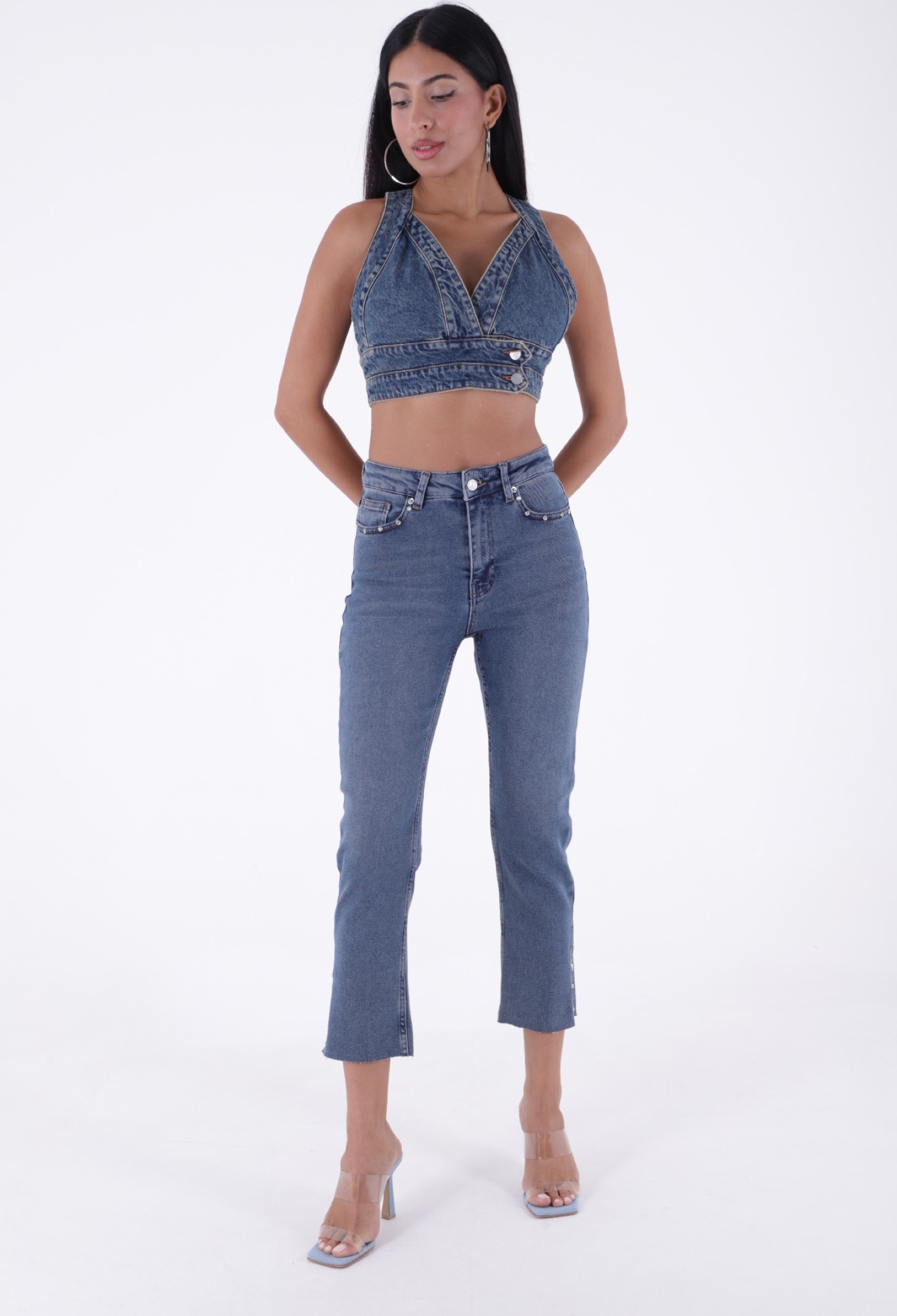 Side Slit Flare Leg Mom Jeans - Brand: XLove - Women & Kids, Baby Clothes Wholesale - TheBS Women