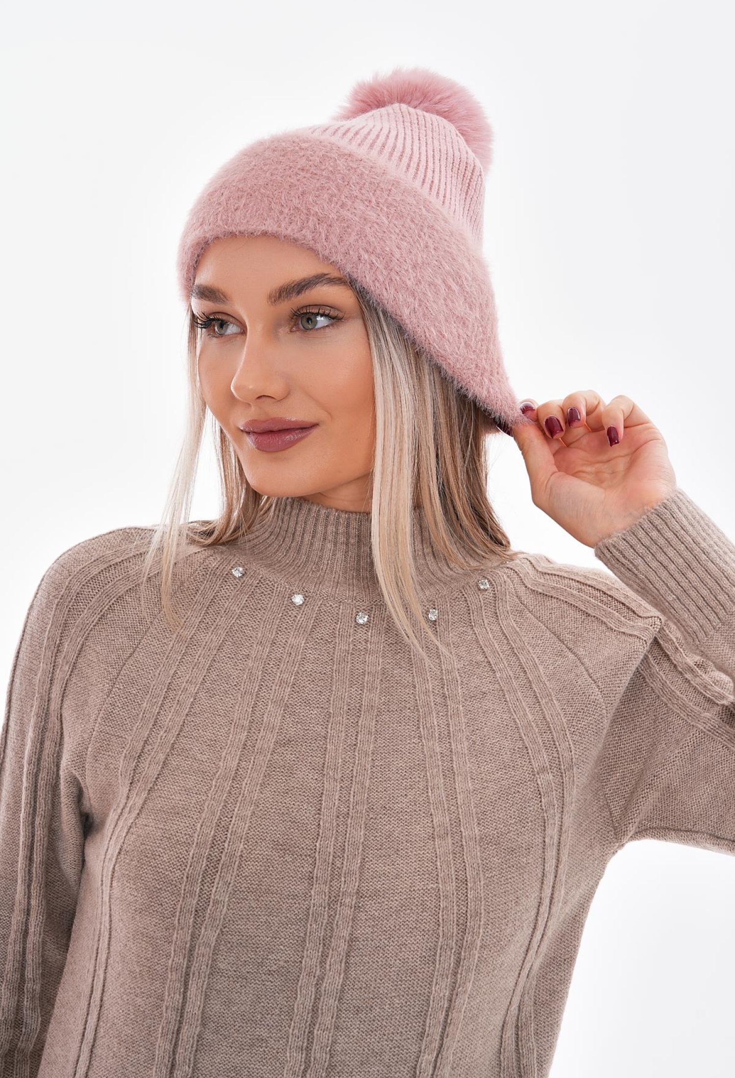 Pompom And Flecked Beret - Brand: Axesoire - Women & Kids, Baby Clothes Wholesale - TheBS Women