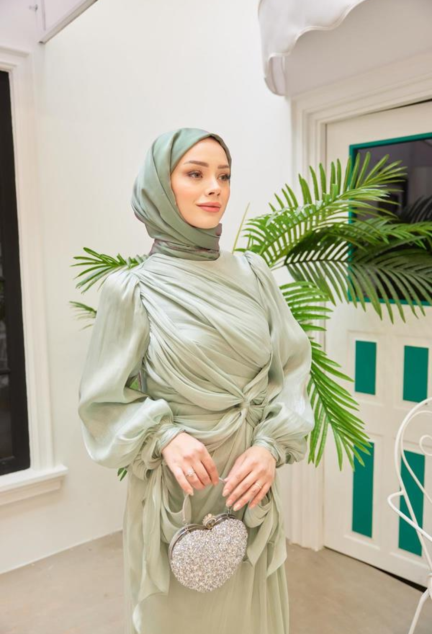 Janjan Fabric Shawl -Green - Brand: Hulya Keser - Women & Kids, Baby Clothes Wholesale - TheBS Women