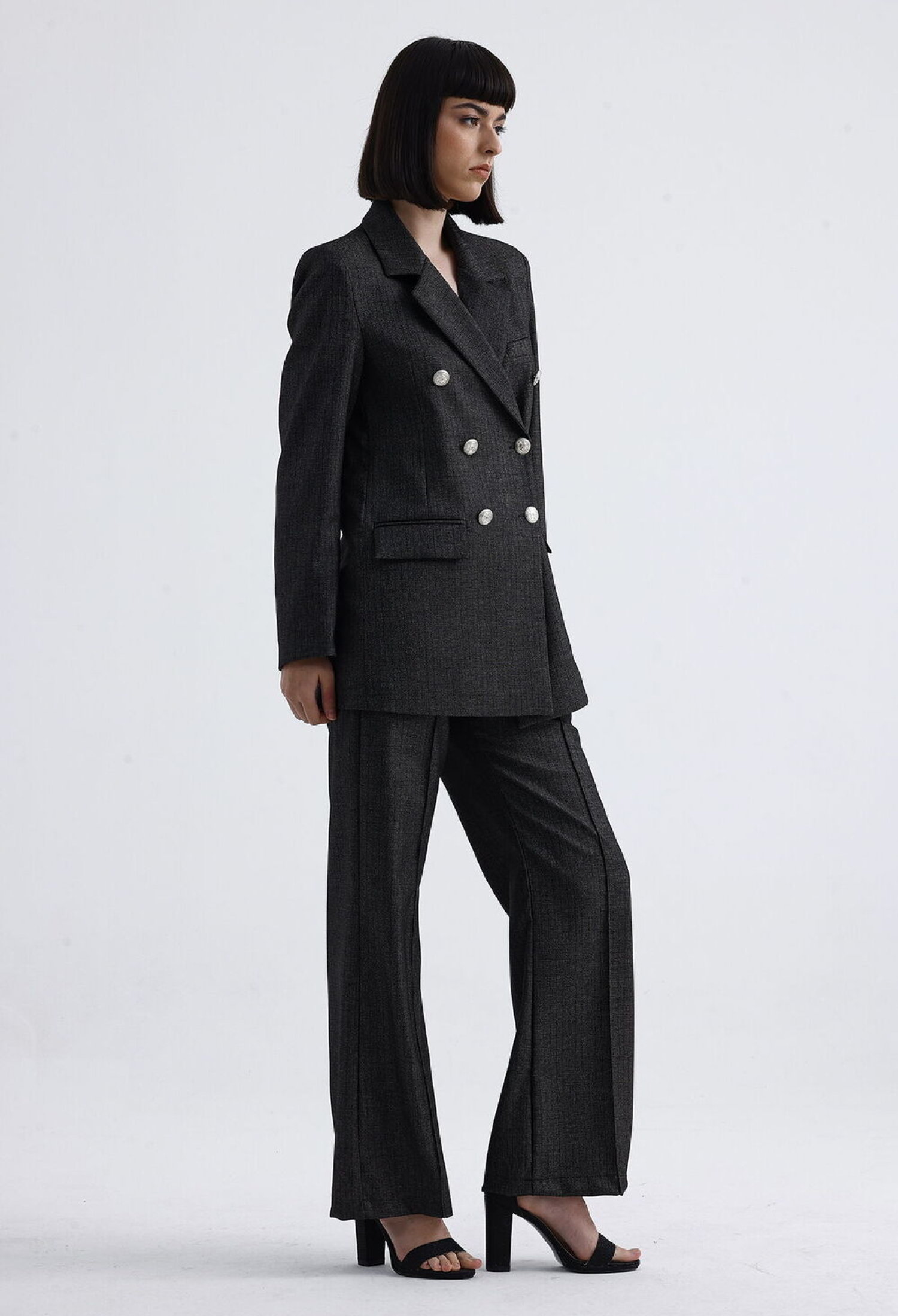 Sense Anthracite Lined Double Breasted Seasonal Women's Suit - Brand: SENSE - Women & Kids, Baby Clothes Wholesale - TheBS Women