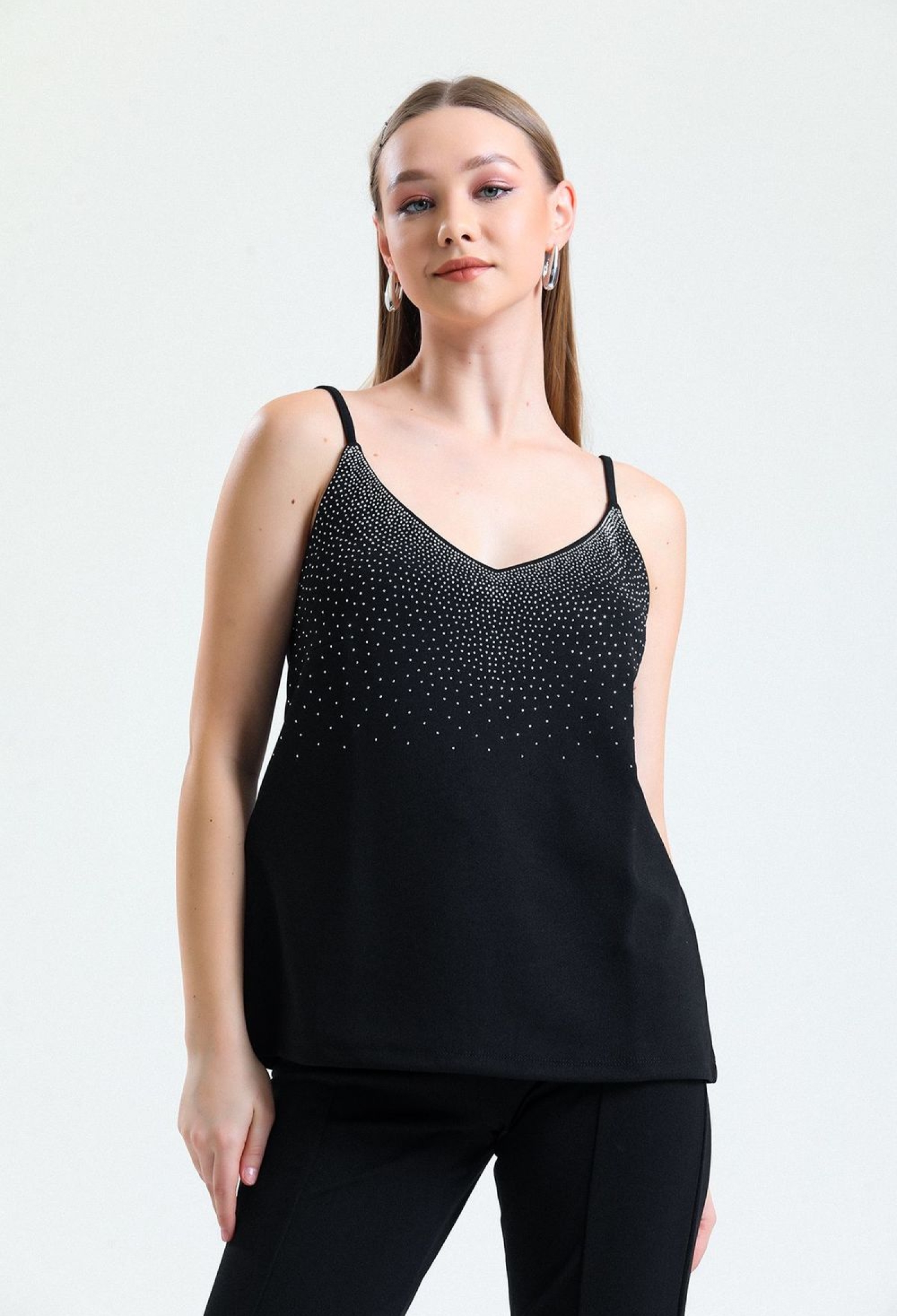 SenseFront Stoned Strappy Scuba Crepe Short Blouse - Brand: SENSE - Women & Kids, Baby Clothes Wholesale - TheBS Women