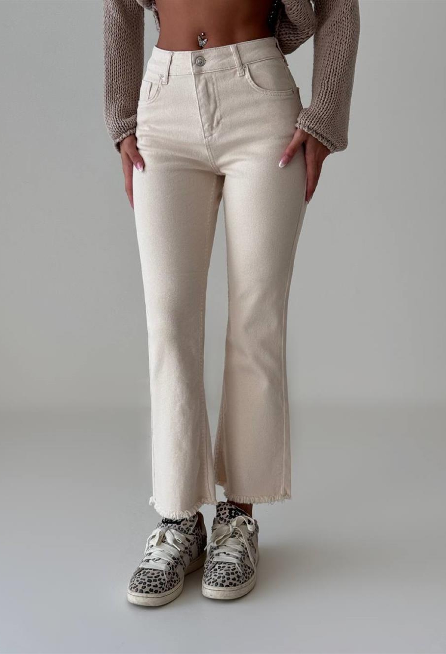 Mini Flare Natural Jean Trousers - Brand: LACARINO - Women & Kids, Baby Clothes Wholesale - TheBS Women