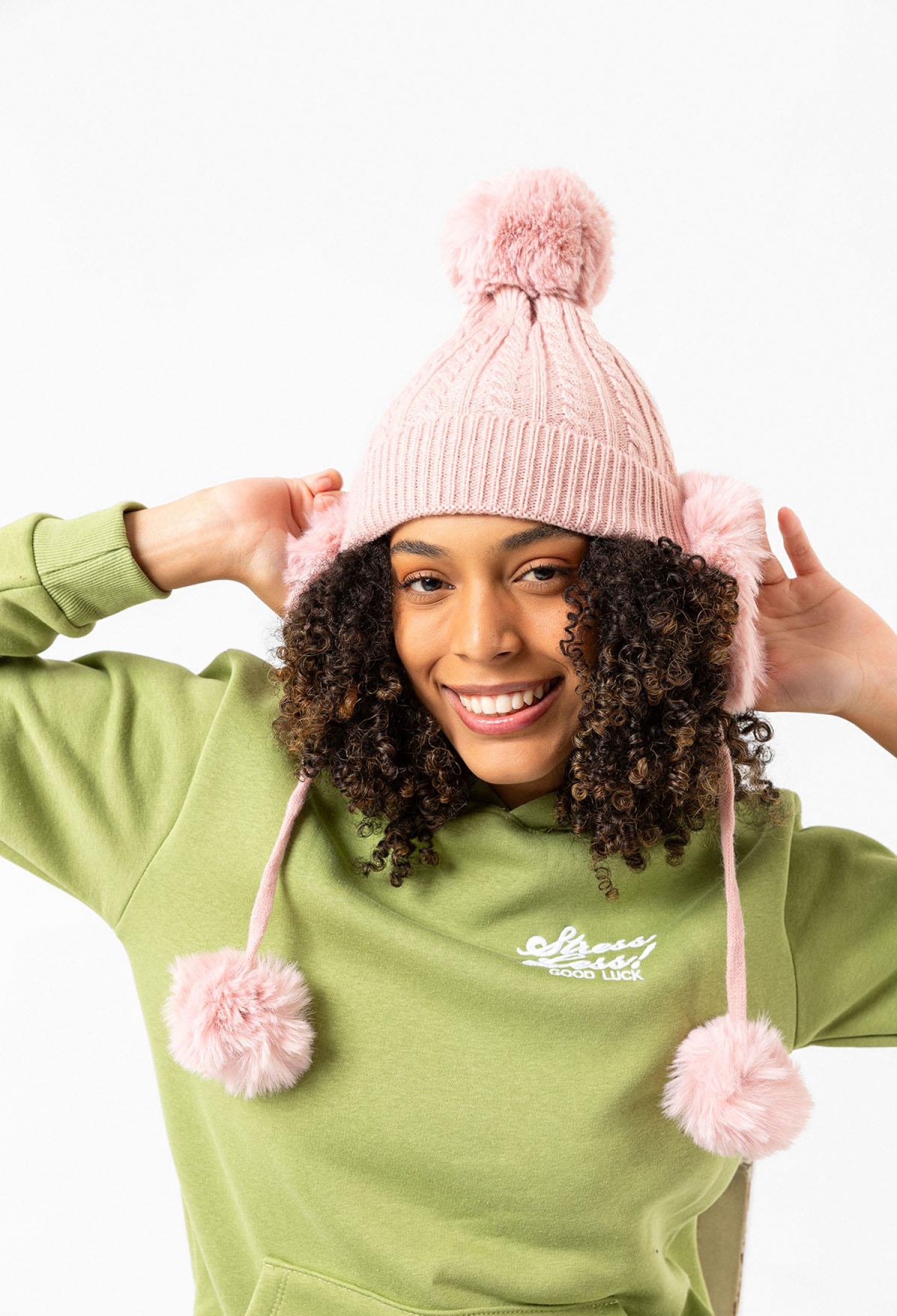 Color Pompom Beanie With Headset - Brand: Axesoire - Women & Kids, Baby Clothes Wholesale - TheBS Women