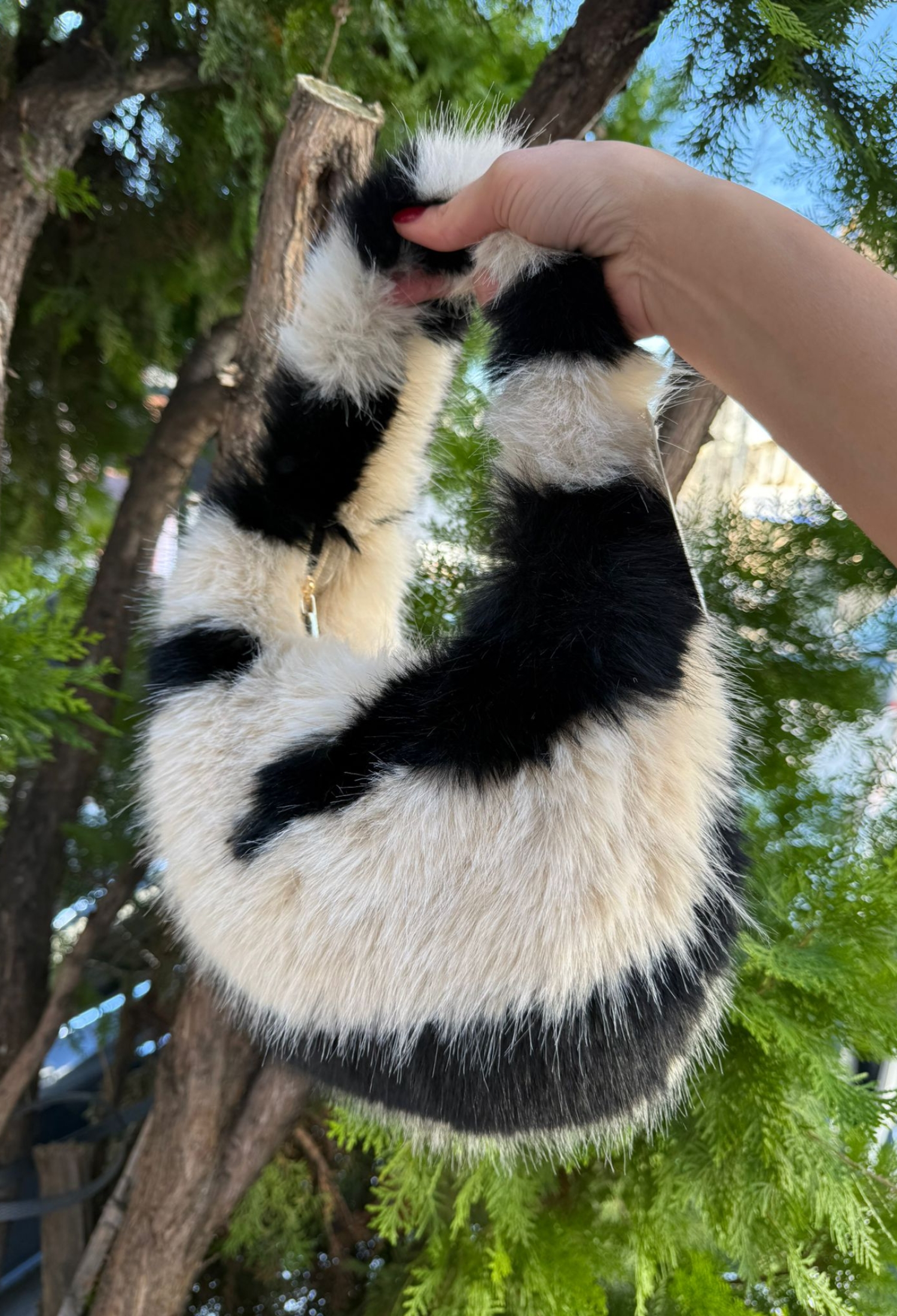 Zebra Pattern Plush Bag - Beige - Brand: Axesoire - Women & Kids, Baby Clothes Wholesale - TheBS Women