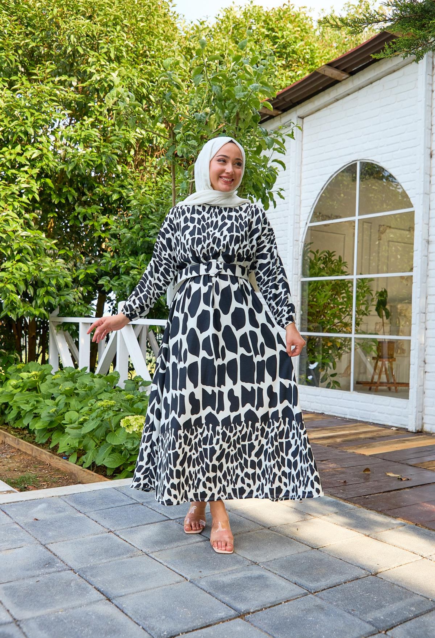 Piece Patterned Belted Dress - Brand: Hulya Keser - Women & Kids, Baby Clothes Wholesale - TheBS Women