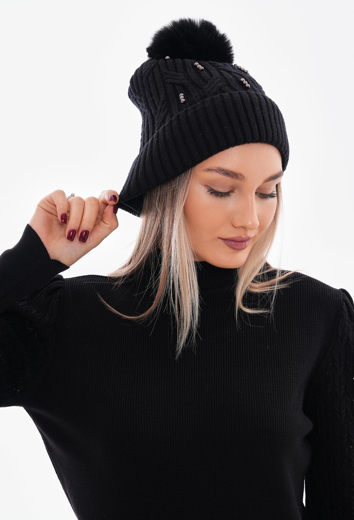 Pompom Stone Beret - Brand: Axesoire - Women & Kids, Baby Clothes Wholesale - TheBS Women