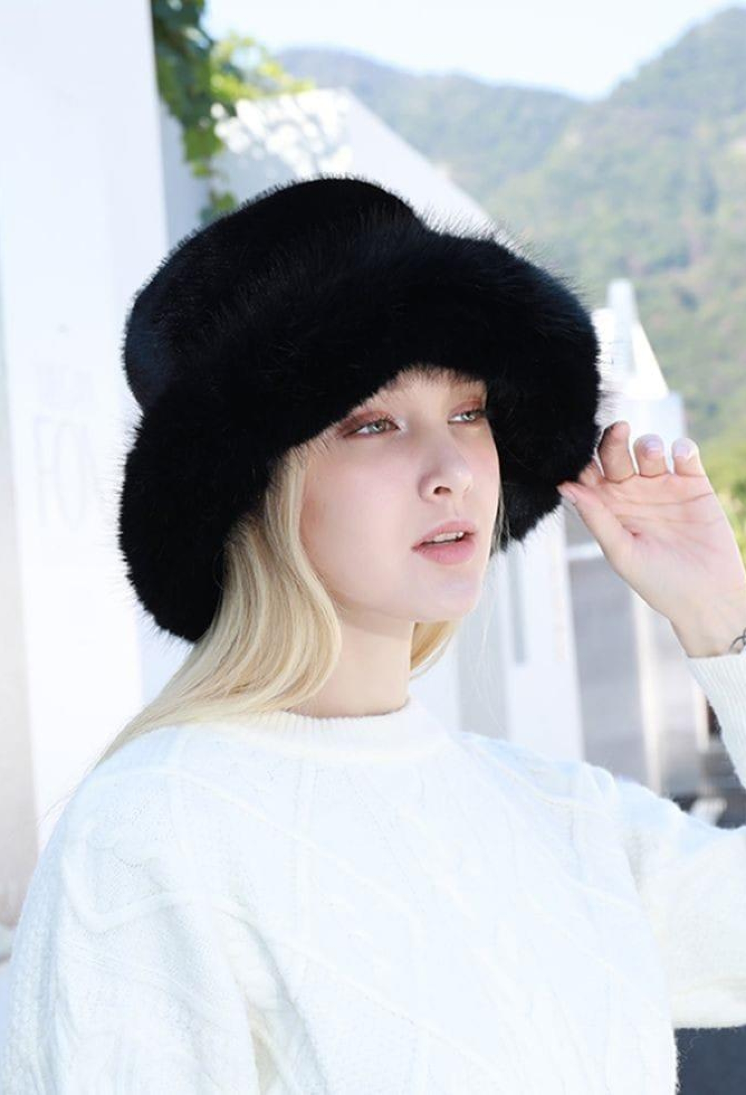 Rabbit Fur Plush Bucket Hat - Brand: Axesoire - Women & Kids, Baby Clothes Wholesale - TheBS Women
