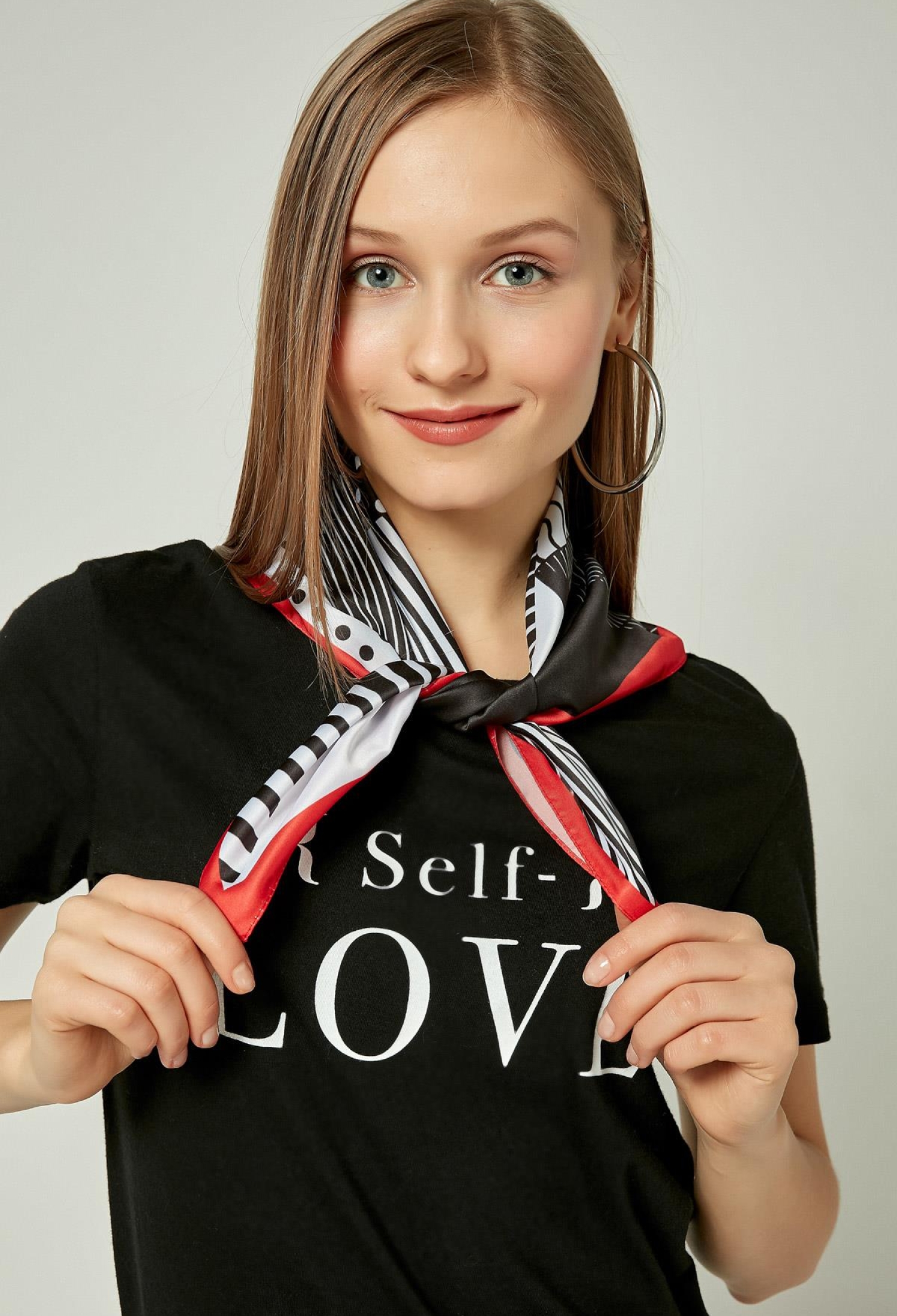 Geometric Patterned Bandana Scarf - Black - Brand: Axesoire - Women & Kids, Baby Clothes Wholesale - TheBS Women