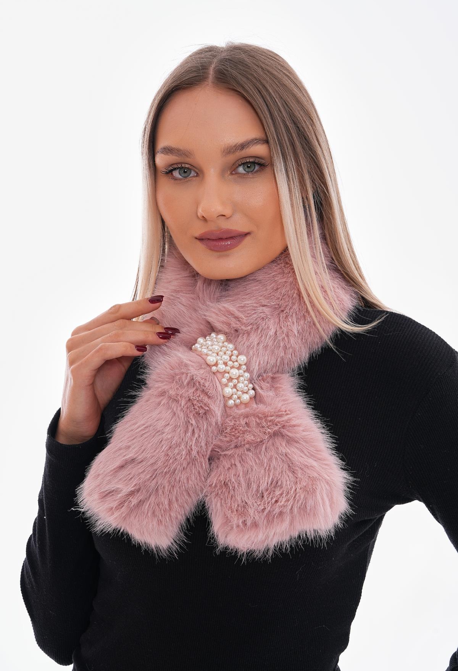 Pearl Accessory Plush Neck Scarf - Brand: Axesoire - Women & Kids, Baby Clothes Wholesale - TheBS Women