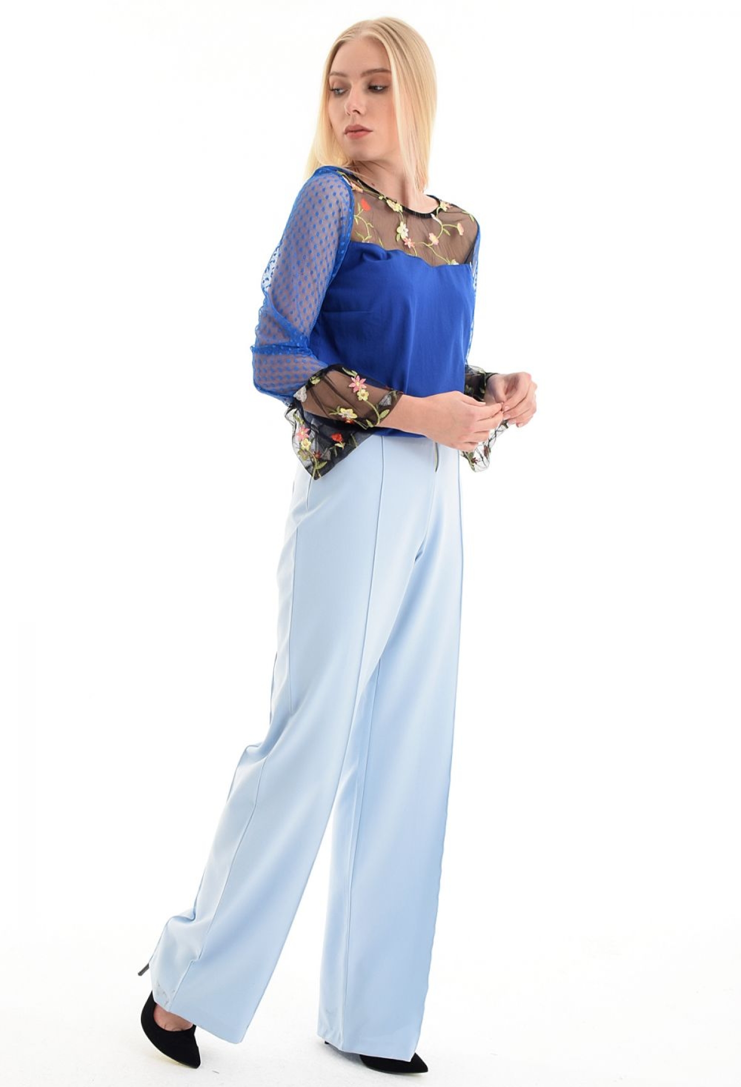 Trousers With Front Zipper And Snap Stitching - Ice - Brand: SENSE - Women & Kids, Baby Clothes Wholesale - TheBS Women