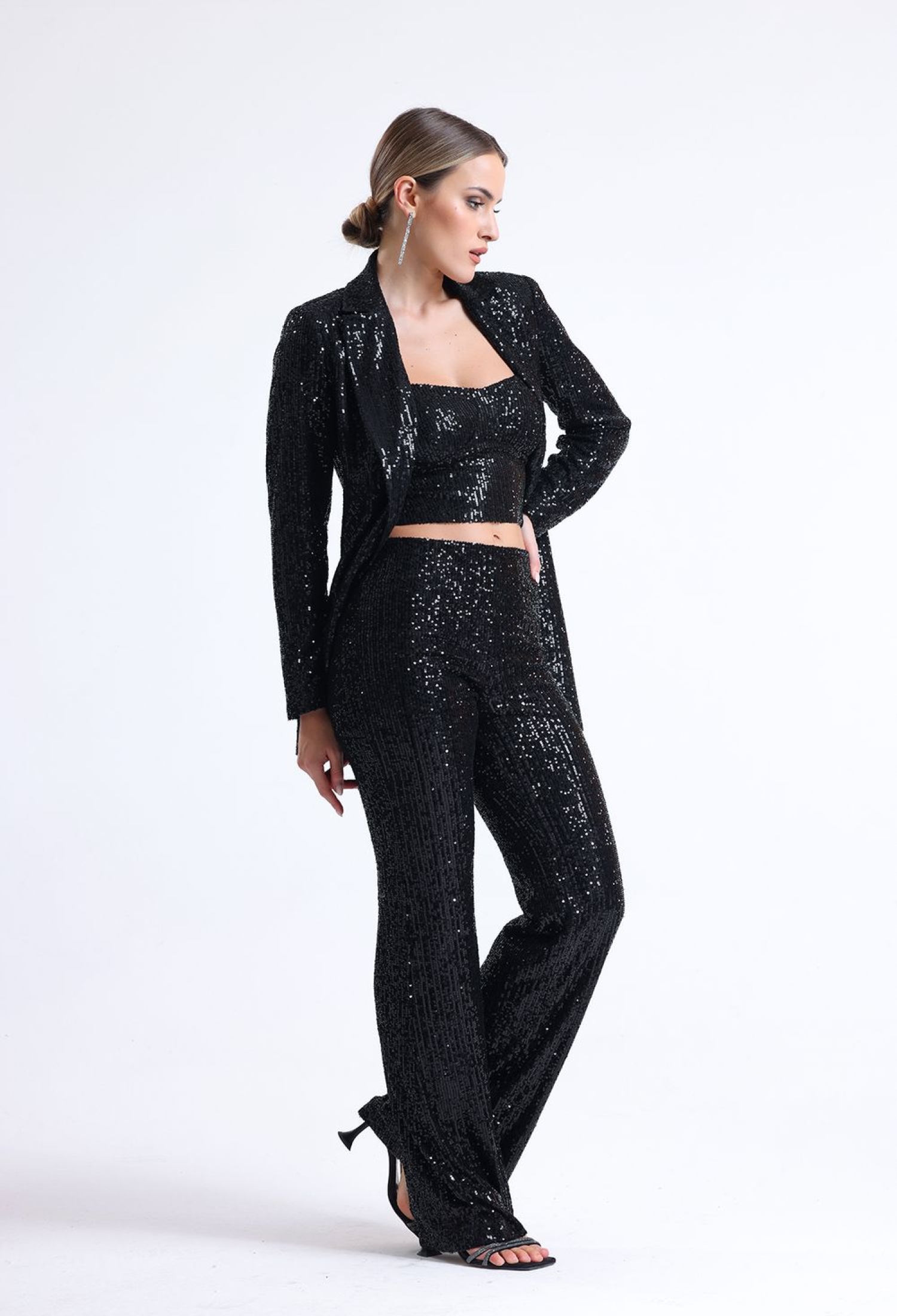 Sequined Evening Dress Trousers With Elastic Waist - Brand: SENSE - Women & Kids, Baby Clothes Wholesale - TheBS Women