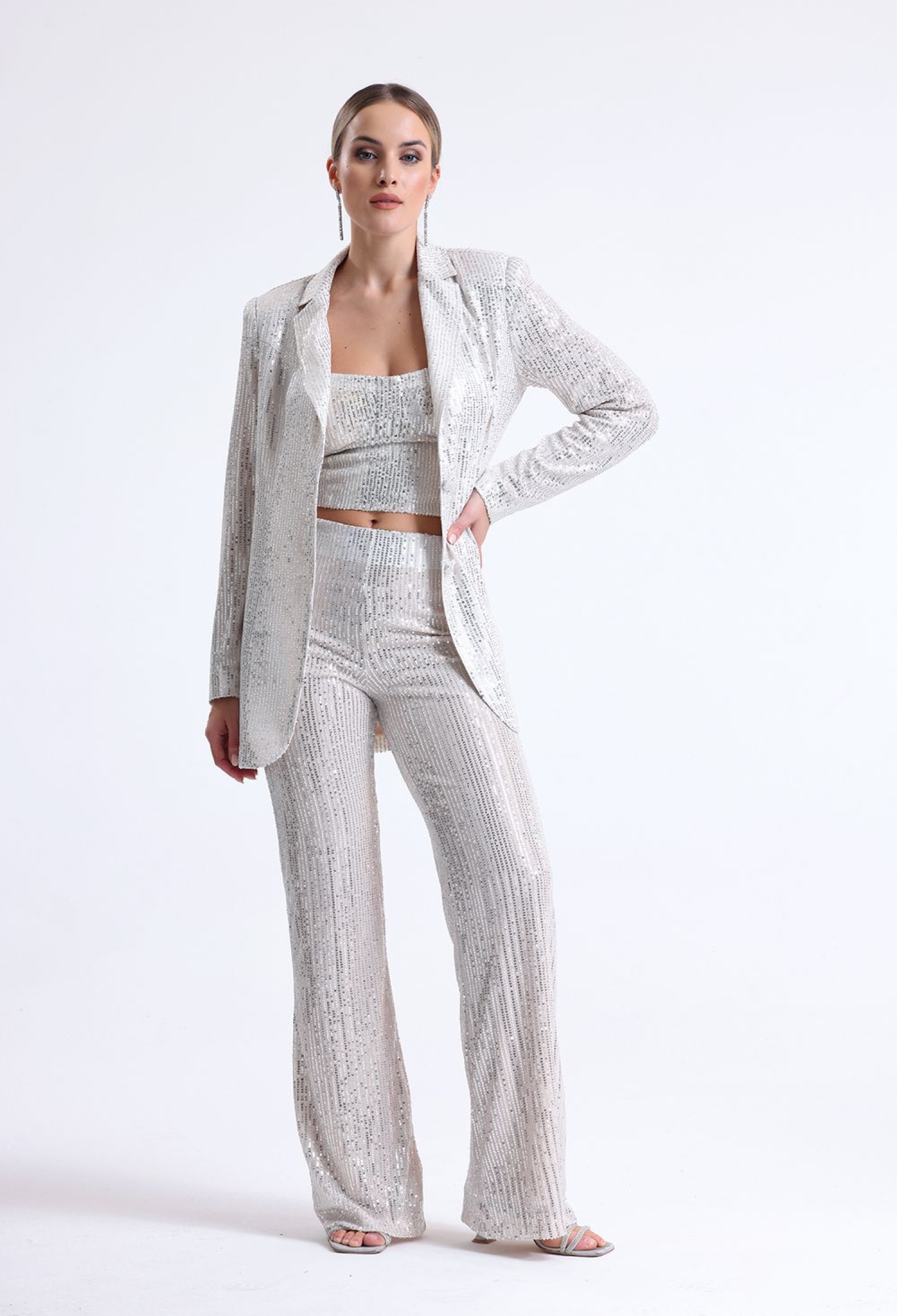 Sequined Evening Dress Trousers With Elastic Waist - Brand: SENSE - Women & Kids, Baby Clothes Wholesale - TheBS Women