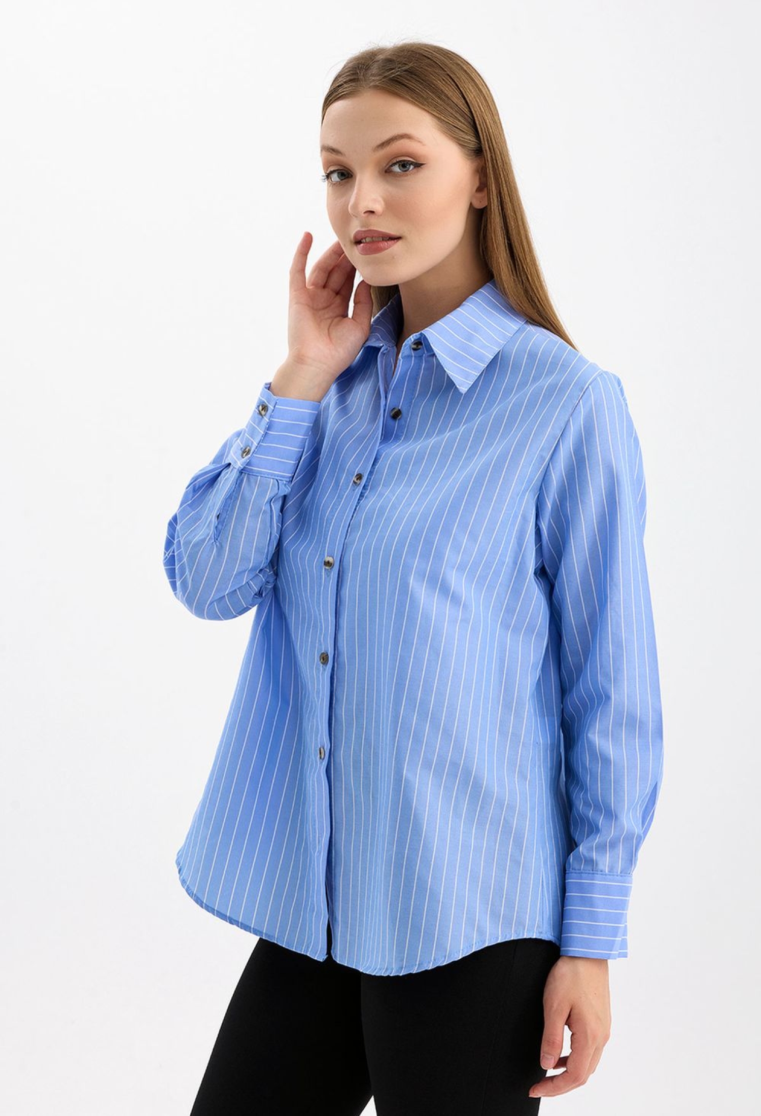 Comfortable Fit Long Sleeve Striped Shirt - Brand: SENSE - Women & Kids, Baby Clothes Wholesale - TheBS Women