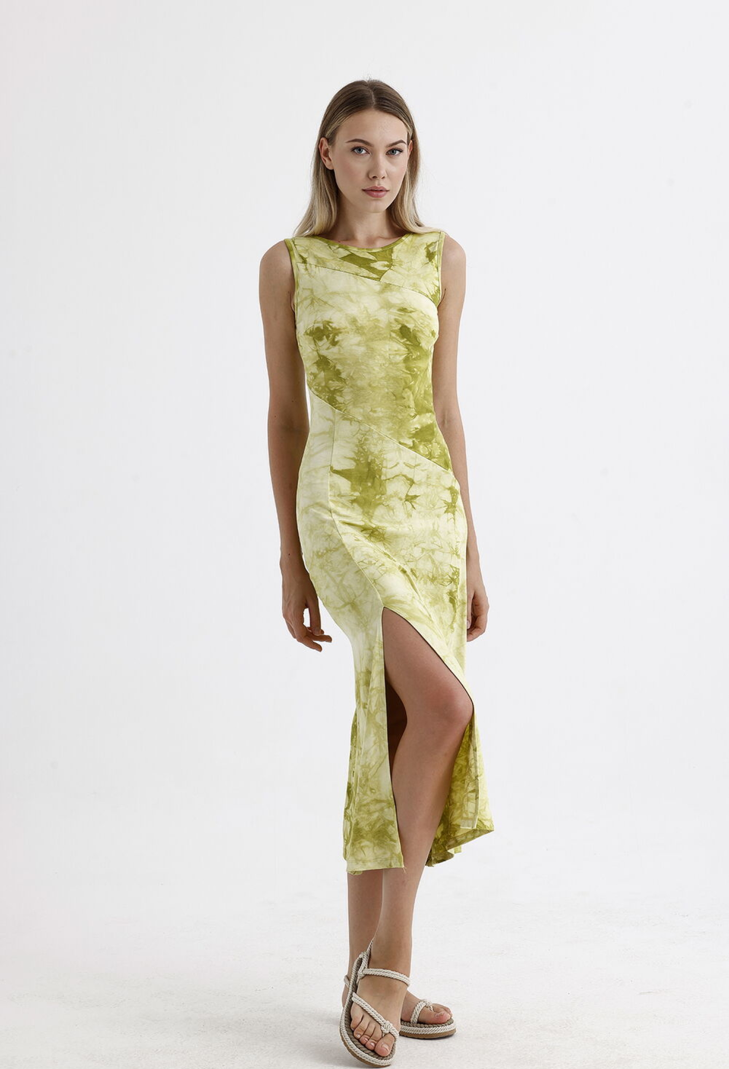 Slit Sleeveless Lycra Viscose Dress - Brand: SENSE - Women & Kids, Baby Clothes Wholesale - TheBS Women