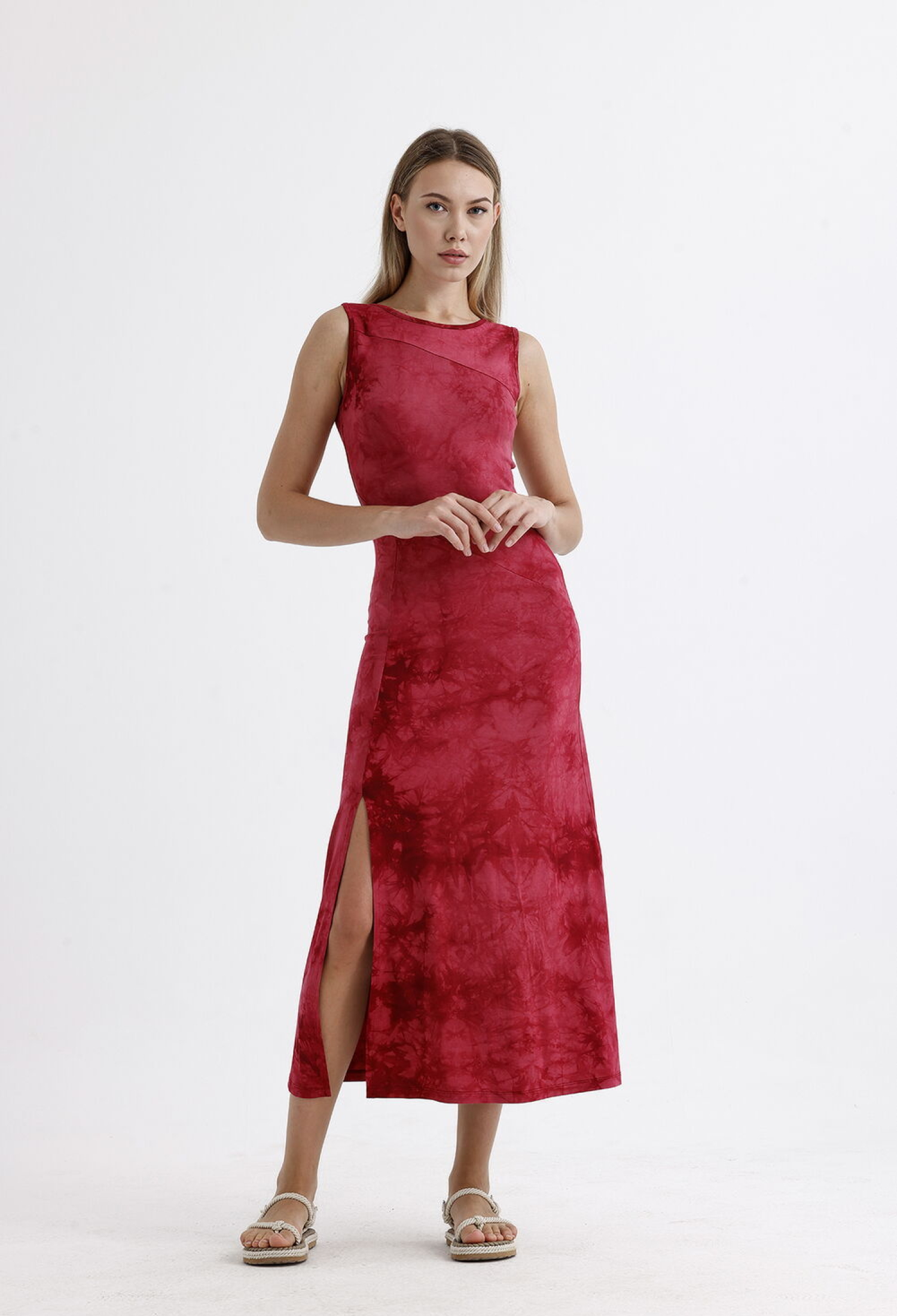 Batik Slit Sleeveless Lycra Viscose Dress - Brand: SENSE - Women & Kids, Baby Clothes Wholesale - TheBS Women