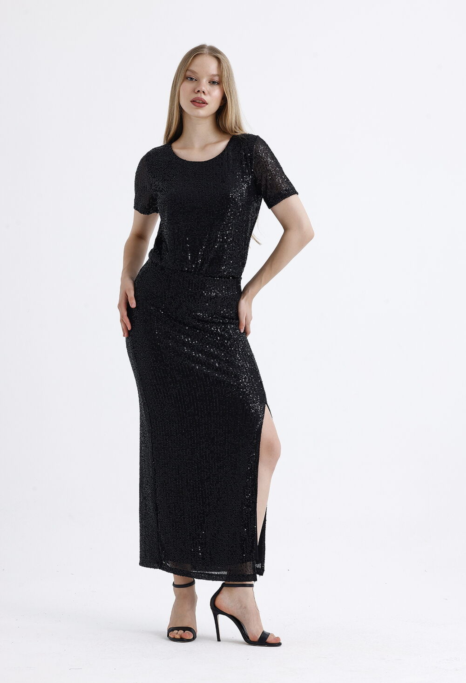 Elastic WaistLinedSequined Evening Skirt - Brand: SENSE - Women & Kids, Baby Clothes Wholesale - TheBS Women