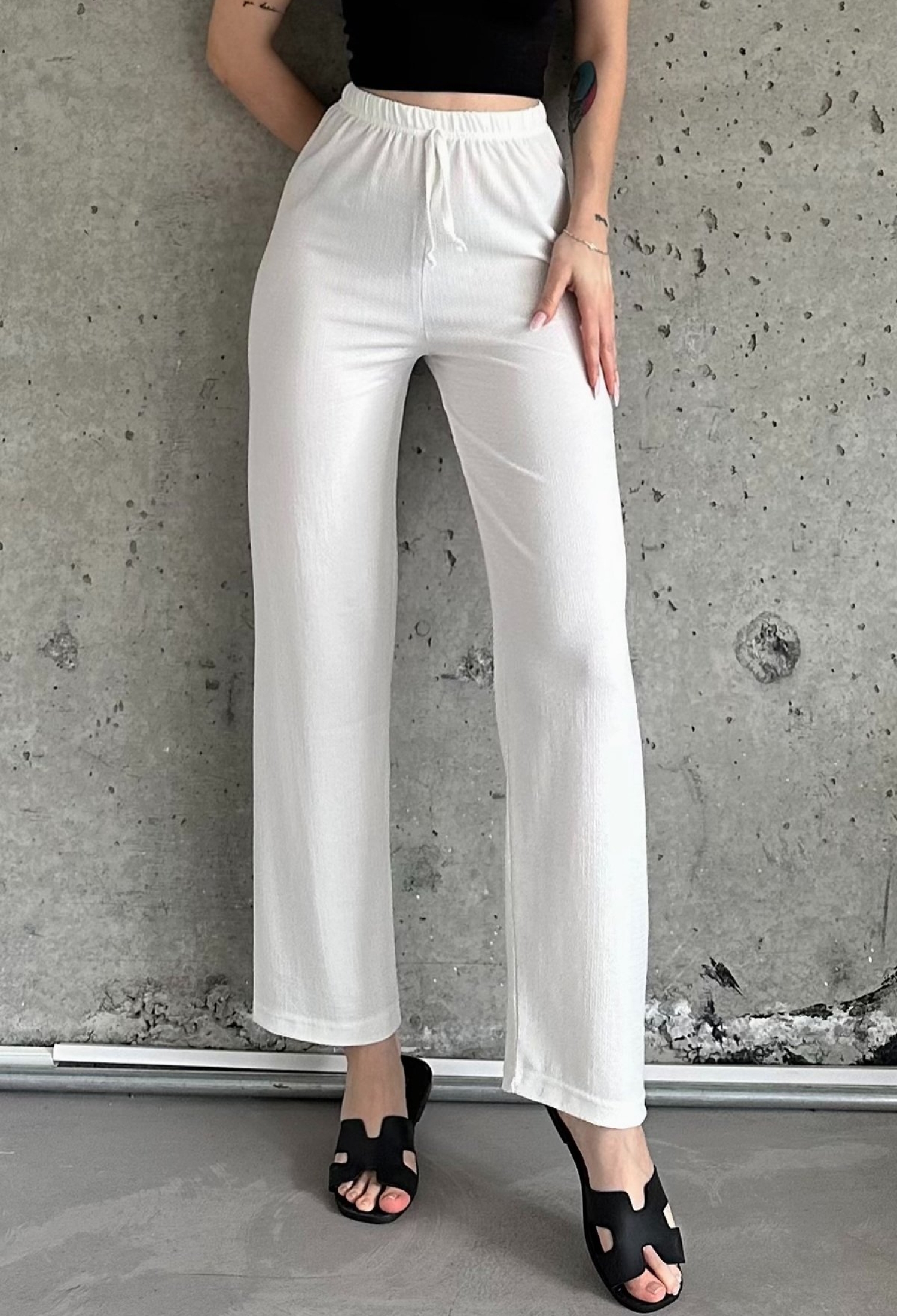 Bürümcük Fabric High Waist Trousers - Brand: la & vetta - Women & Kids, Baby Clothes Wholesale - TheBS Women