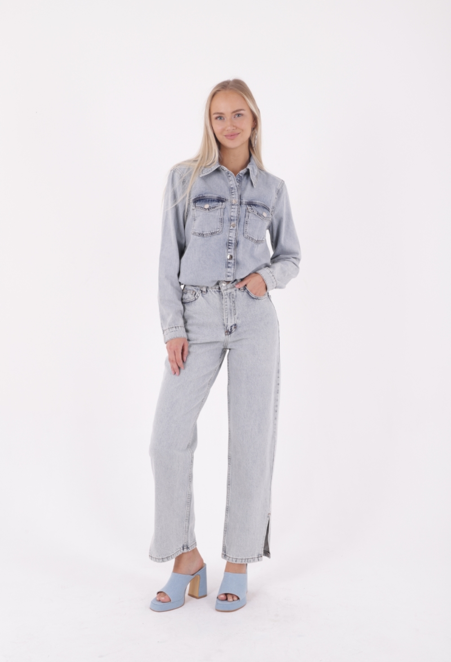 Snap Fastener Denim Jacket - Brand: XLove - Women & Kids, Baby Clothes Wholesale - TheBS Women