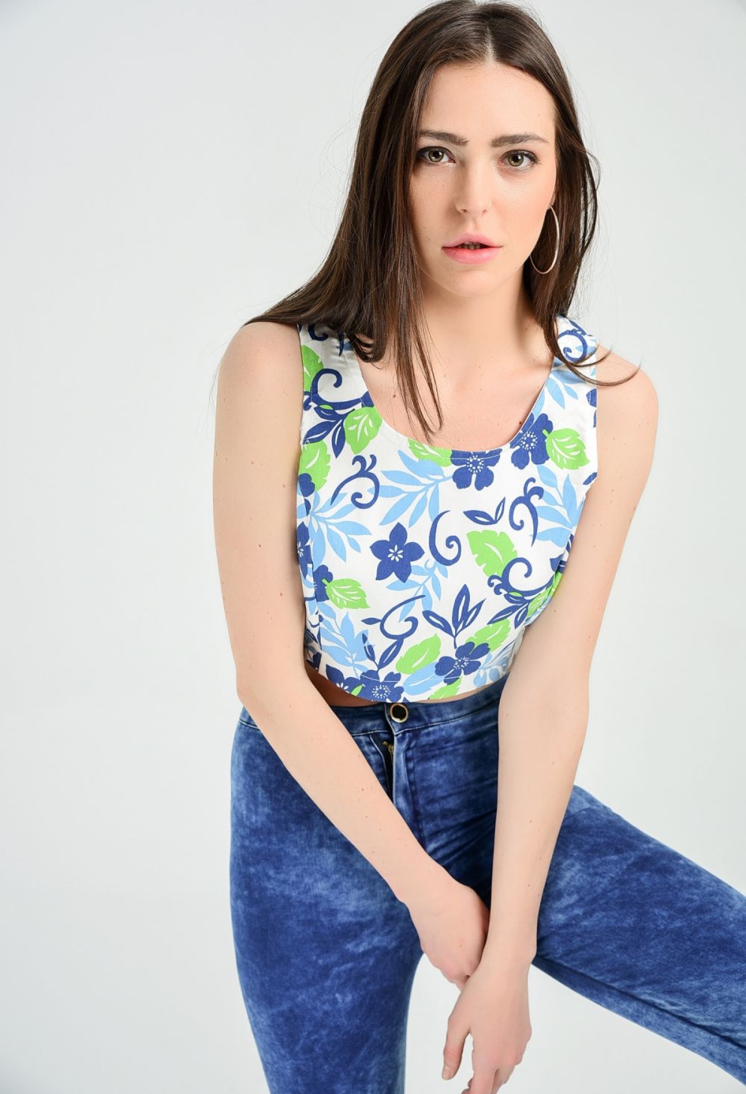 Sense BustierFloral Sleeveless Pool Neck Back Zipper Blouse - Brand: SENSE - Women & Kids, Baby Clothes Wholesale - TheBS Women