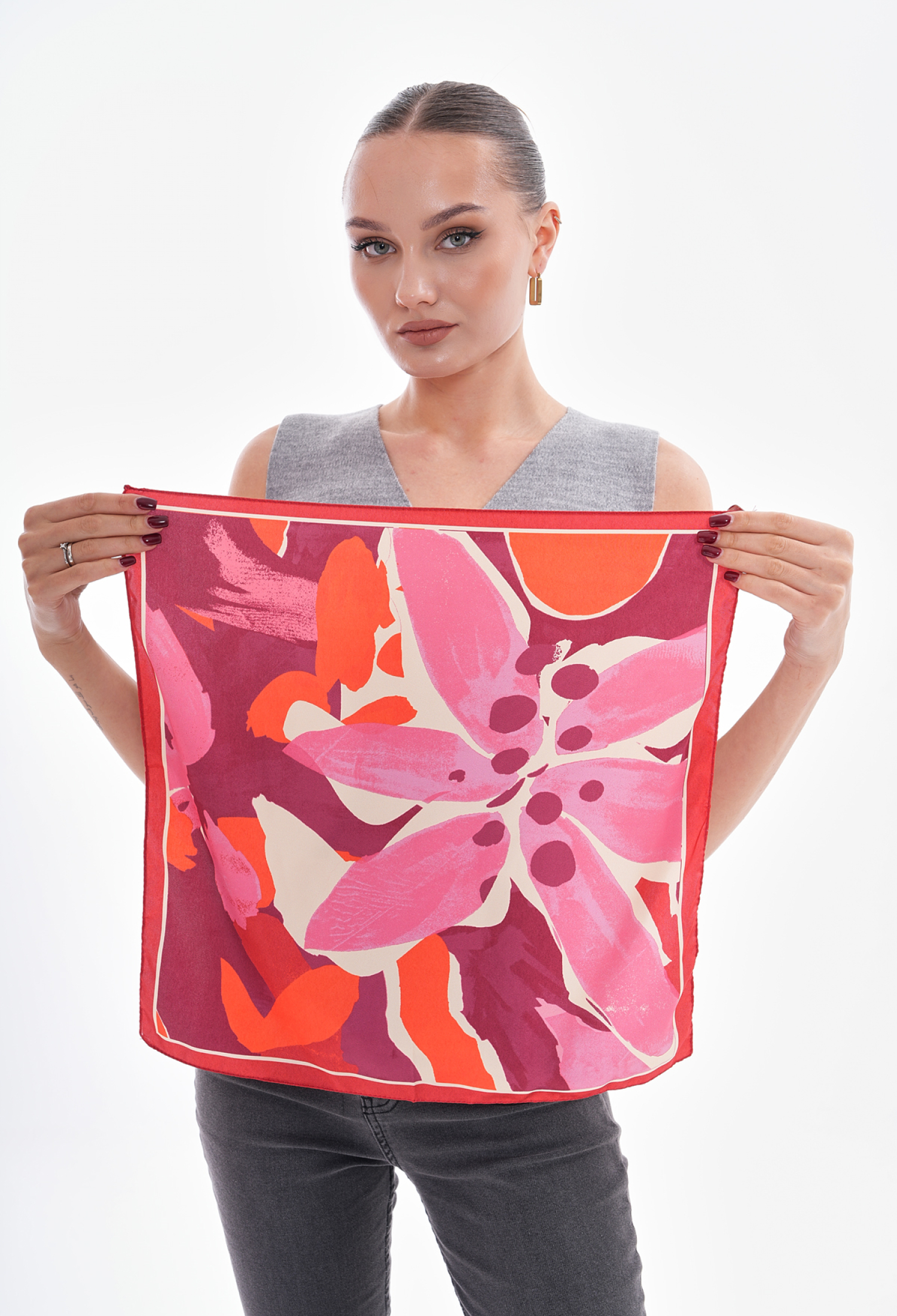 Floral Print Bandana Scarf - Red - Brand: Axesoire - Women & Kids, Baby Clothes Wholesale - TheBS Women