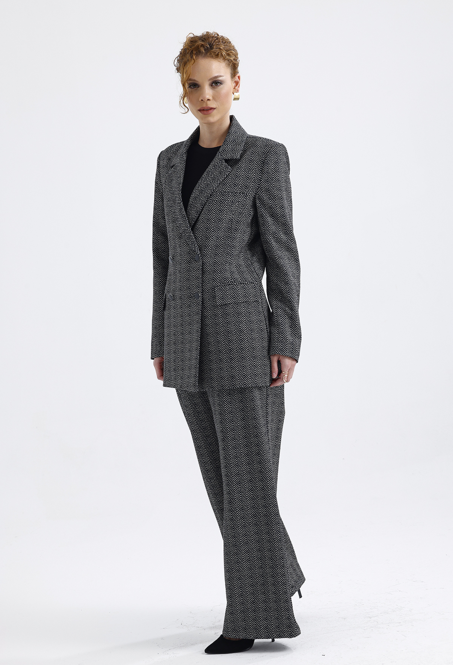 Zigzag Pattern Lined Patterned Jacket And Pants Set - Brand: SENSE - Women & Kids, Baby Clothes Wholesale - TheBS Women