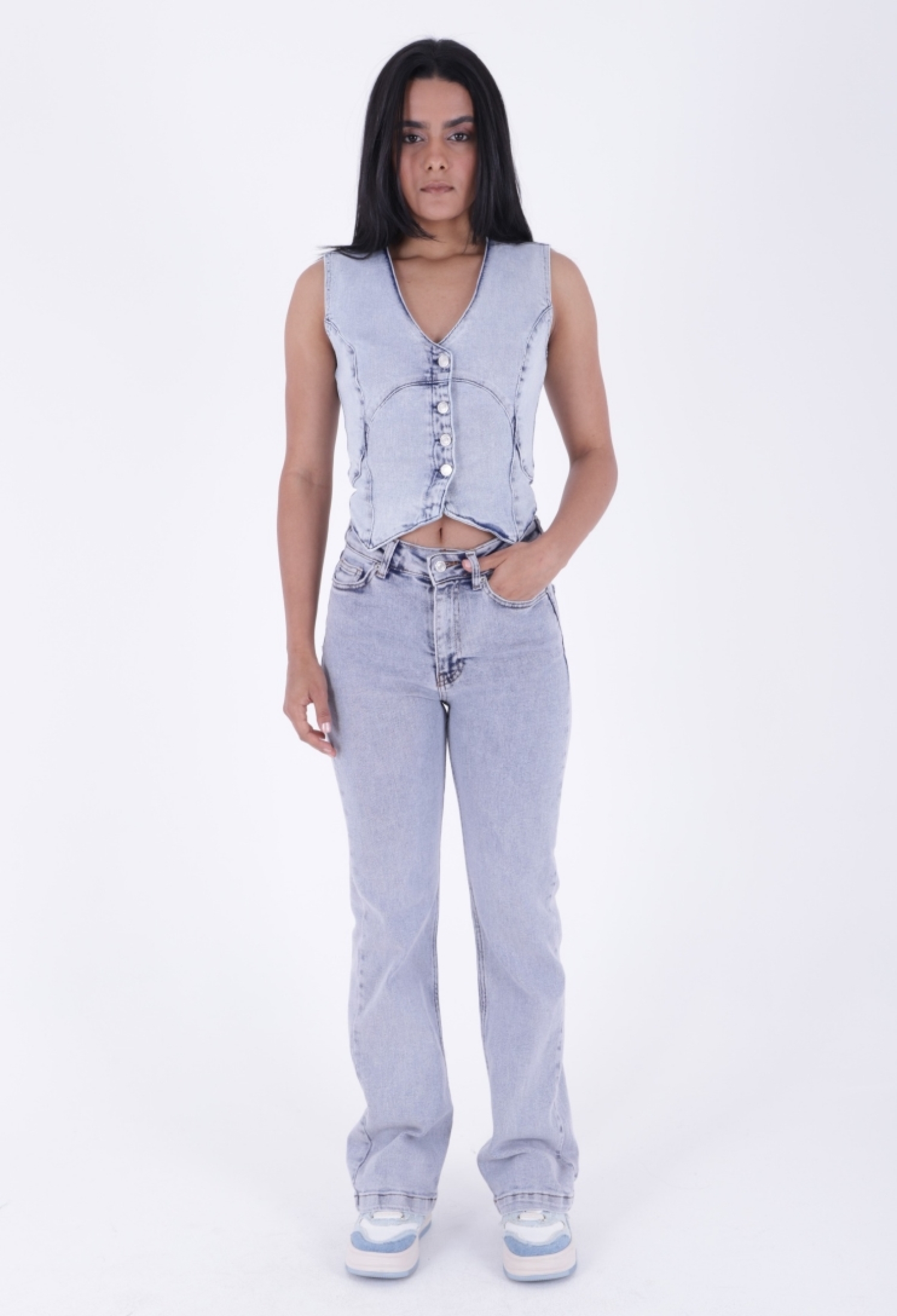 Stitched Leg Loose Leg Relax Jeans - Brand: XLove - Women & Kids, Baby Clothes Wholesale - TheBS Women