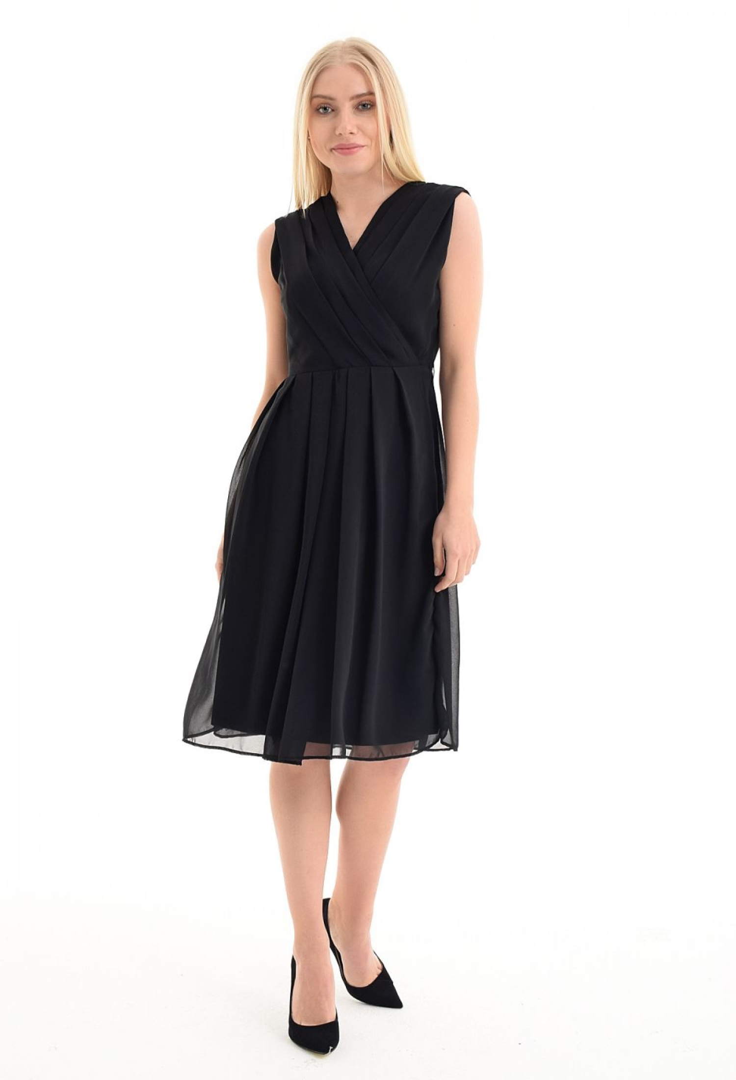 SenseWaist Belted Double-breasted Chiffon Office Dress - Brand: SENSE - Women & Kids, Baby Clothes Wholesale - TheBS Women