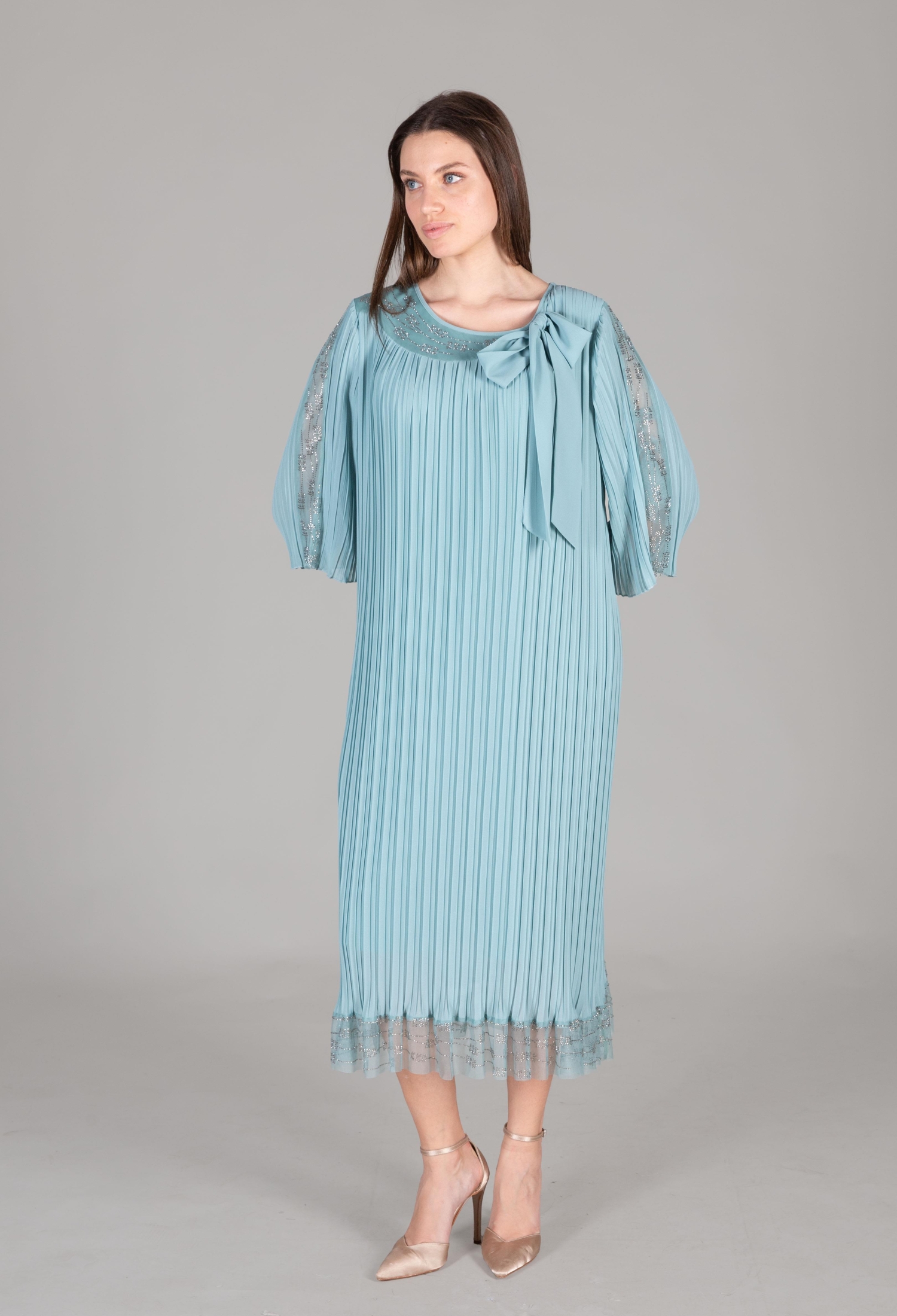 Round Neck Tulle Chiffon Dress - Brand: GUMANIZE - Women & Kids, Baby Clothes Wholesale - TheBS Women