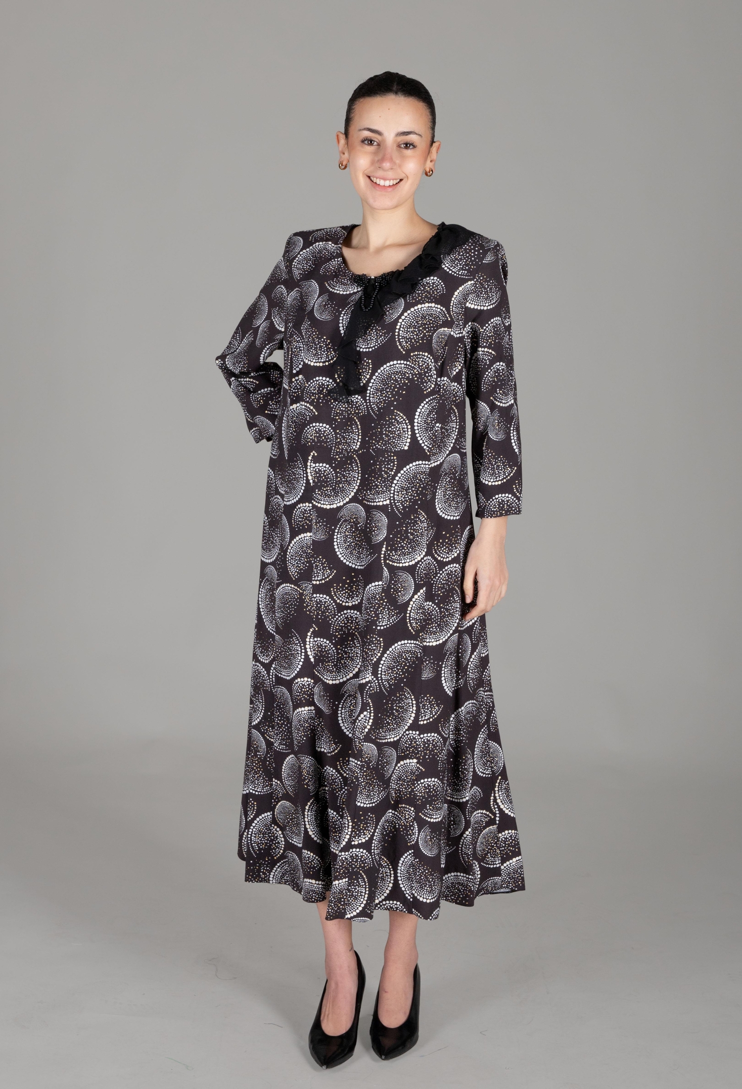 Round Neck Flush Empirme Dress - Brand: GUMANIZE - Women & Kids, Baby Clothes Wholesale - TheBS Women