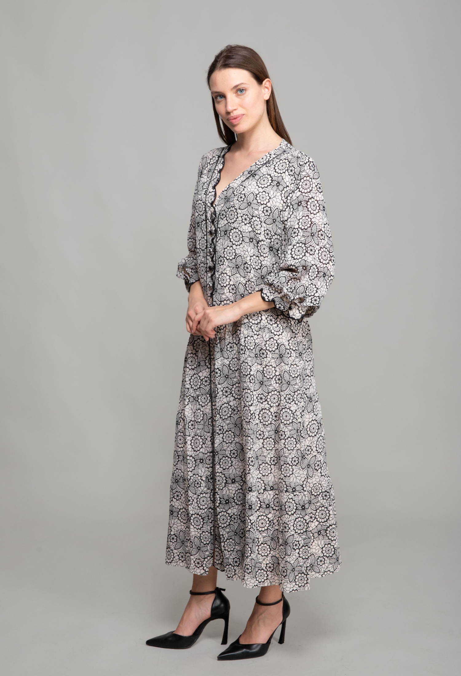 V Neck Demor Empirme Dress - Brand: GUMANIZE - Women & Kids, Baby Clothes Wholesale - TheBS Women