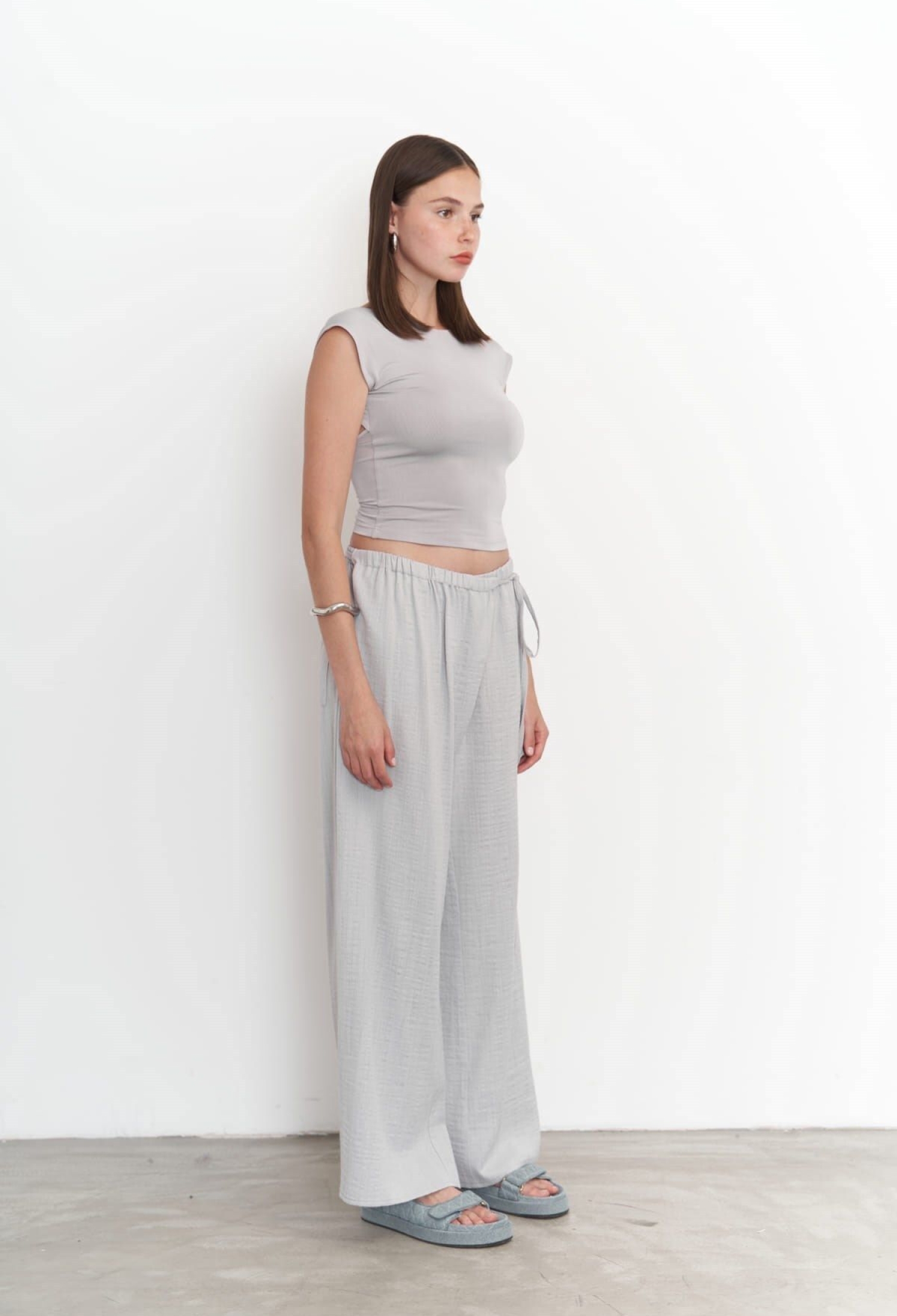 Harmony Side Drawstring Grey Pants - Brand: Mai Collection - Women & Kids, Baby Clothes Wholesale - TheBS Women