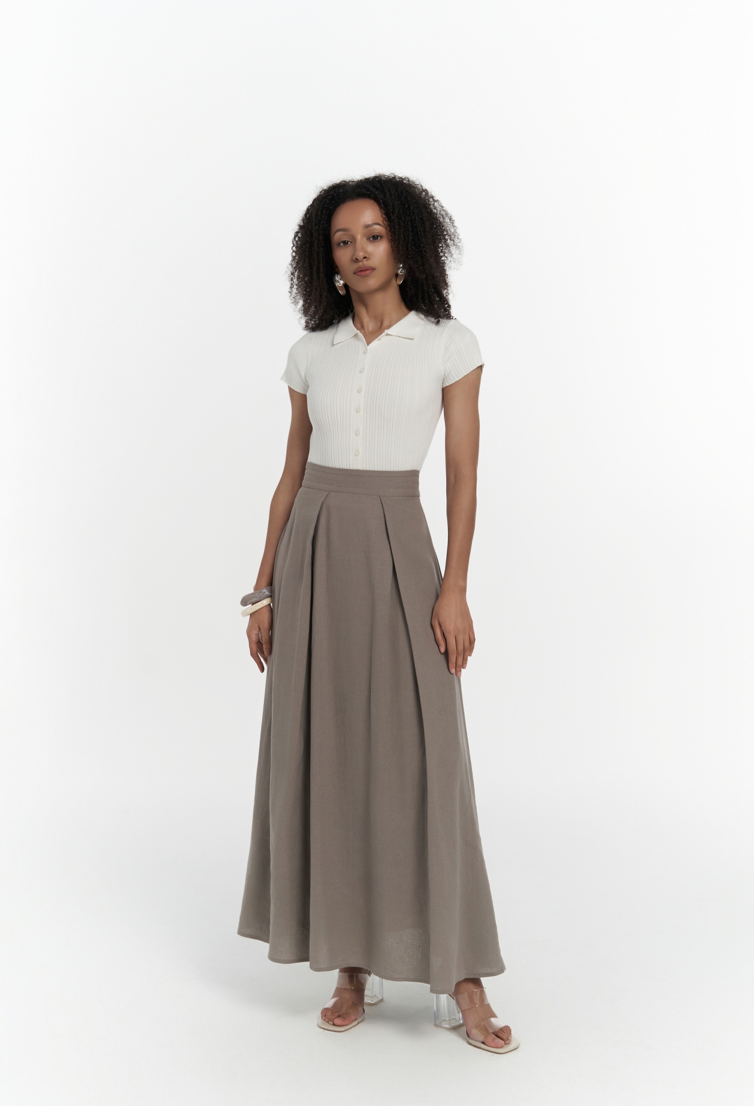 Mombasa Pile Detail Linen Skirt - Brand: Mai Collection - Women & Kids, Baby Clothes Wholesale - TheBS Women