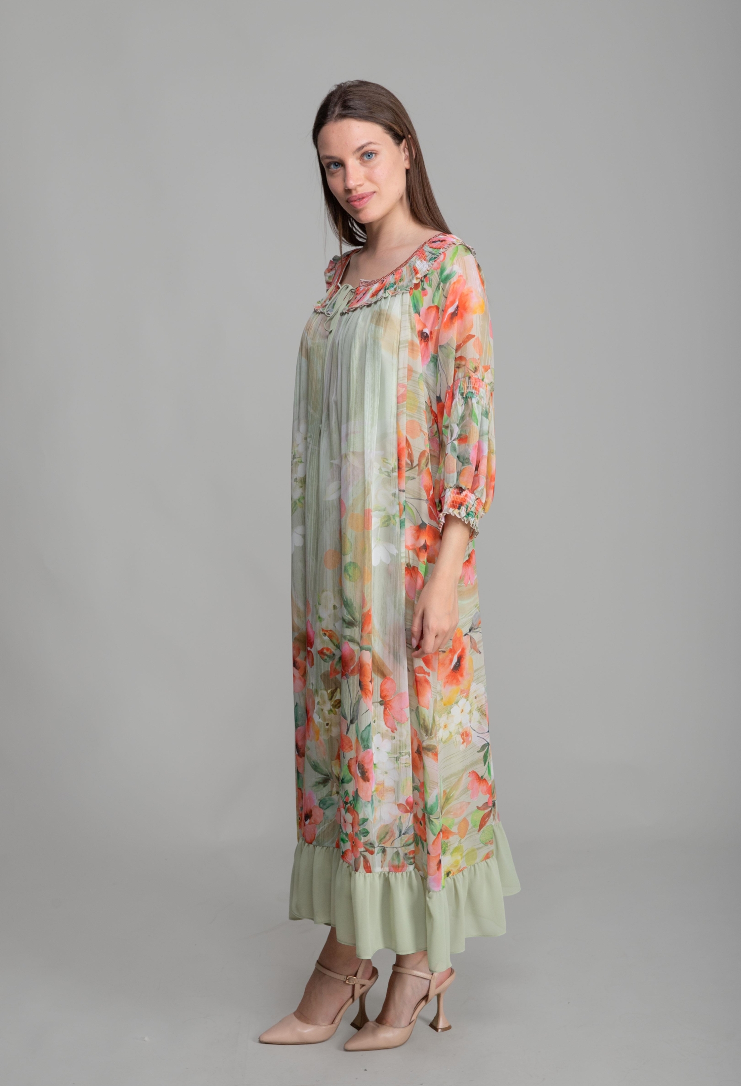 Round Neck Empirme Elegant Dress - Brand: GUMANIZE - Women & Kids, Baby Clothes Wholesale - TheBS Women