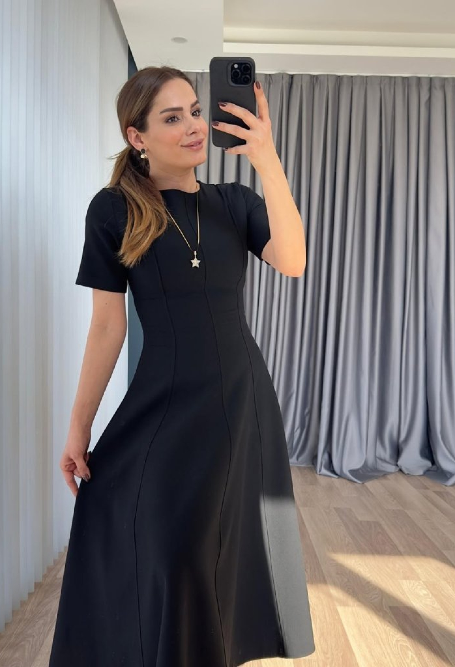 Women's Short Sleeve Crew Neck Maxi Size Imported Crepe Dress - Brand: Janes - Women & Kids, Baby Clothes Wholesale - TheBS Women