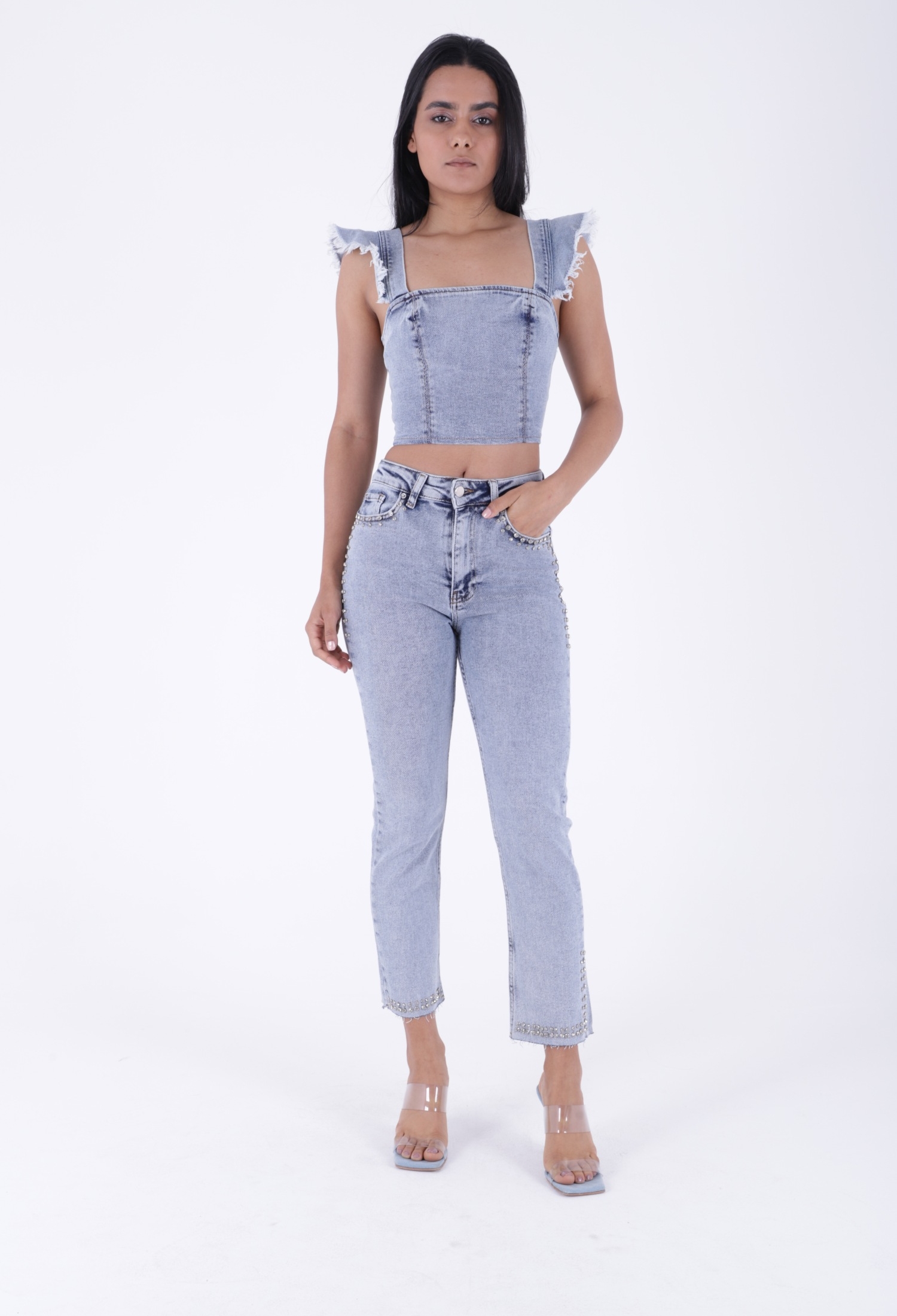 Mom Fit Jeans With Stones - Brand: XLove - Women & Kids, Baby Clothes Wholesale - TheBS Women