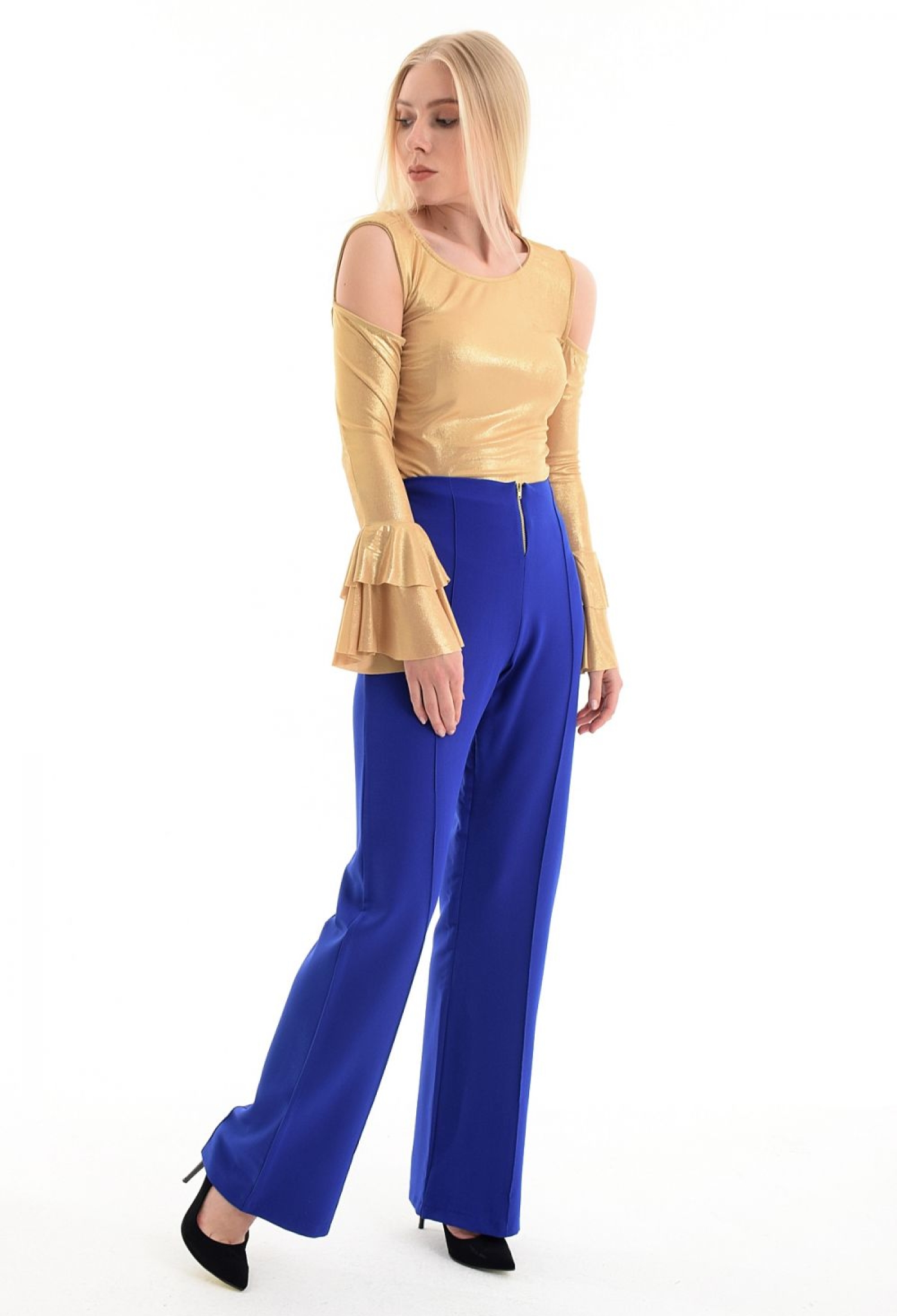 Saks Trousers - Trousers With Front Zipper And Open Seam - Brand: SENSE - Women & Kids, Baby Clothes Wholesale - TheBS Women