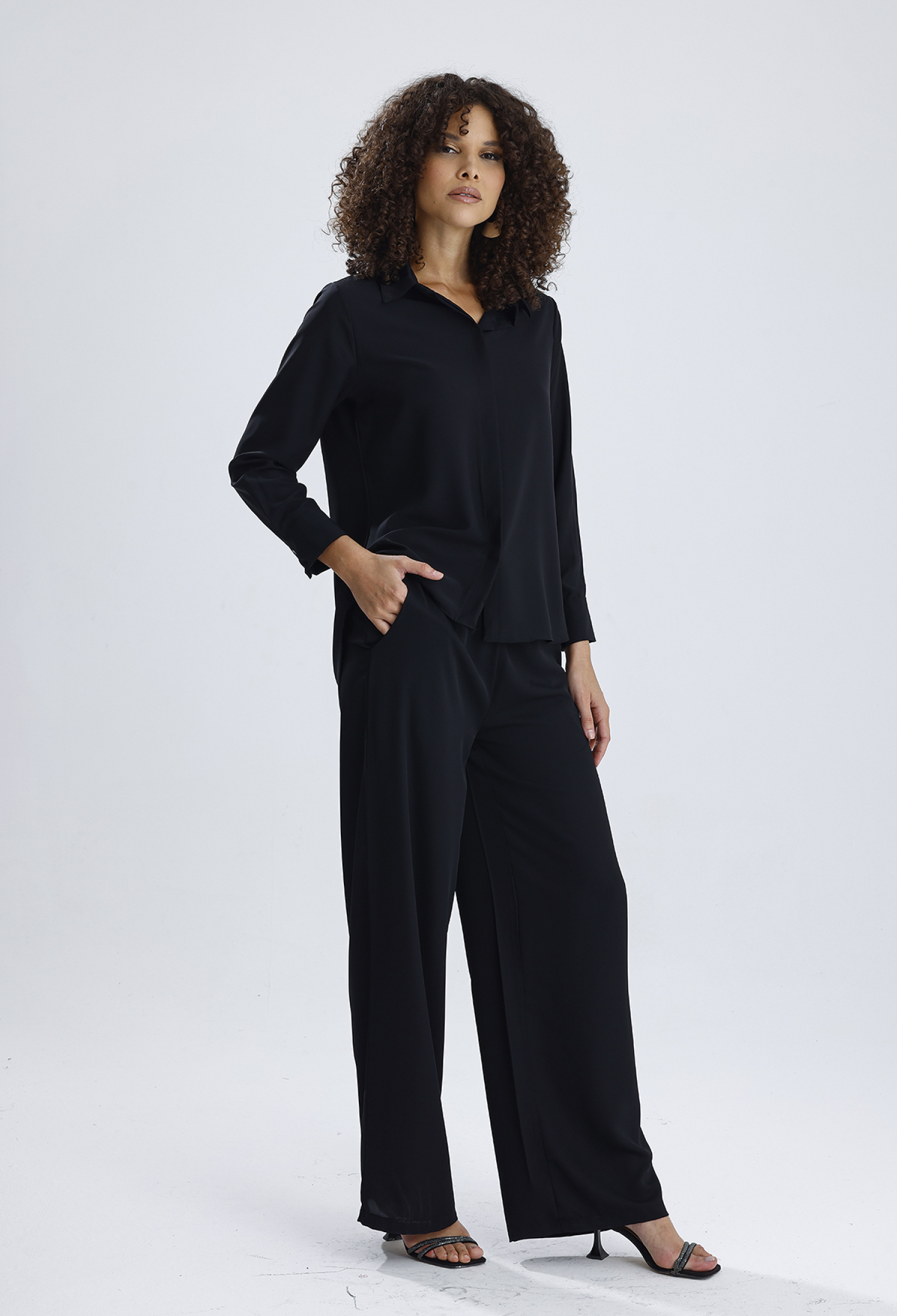 Black Palazzo Wide Leg Pants - Brand: SENSE - Women & Kids, Baby Clothes Wholesale - TheBS Women