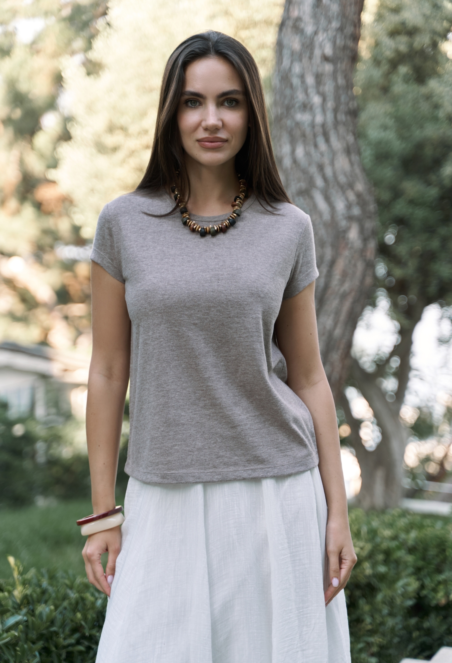 Grey Casual Elegant Boho Tshirt - Brand: Mai Collection - Women & Kids, Baby Clothes Wholesale - TheBS Women