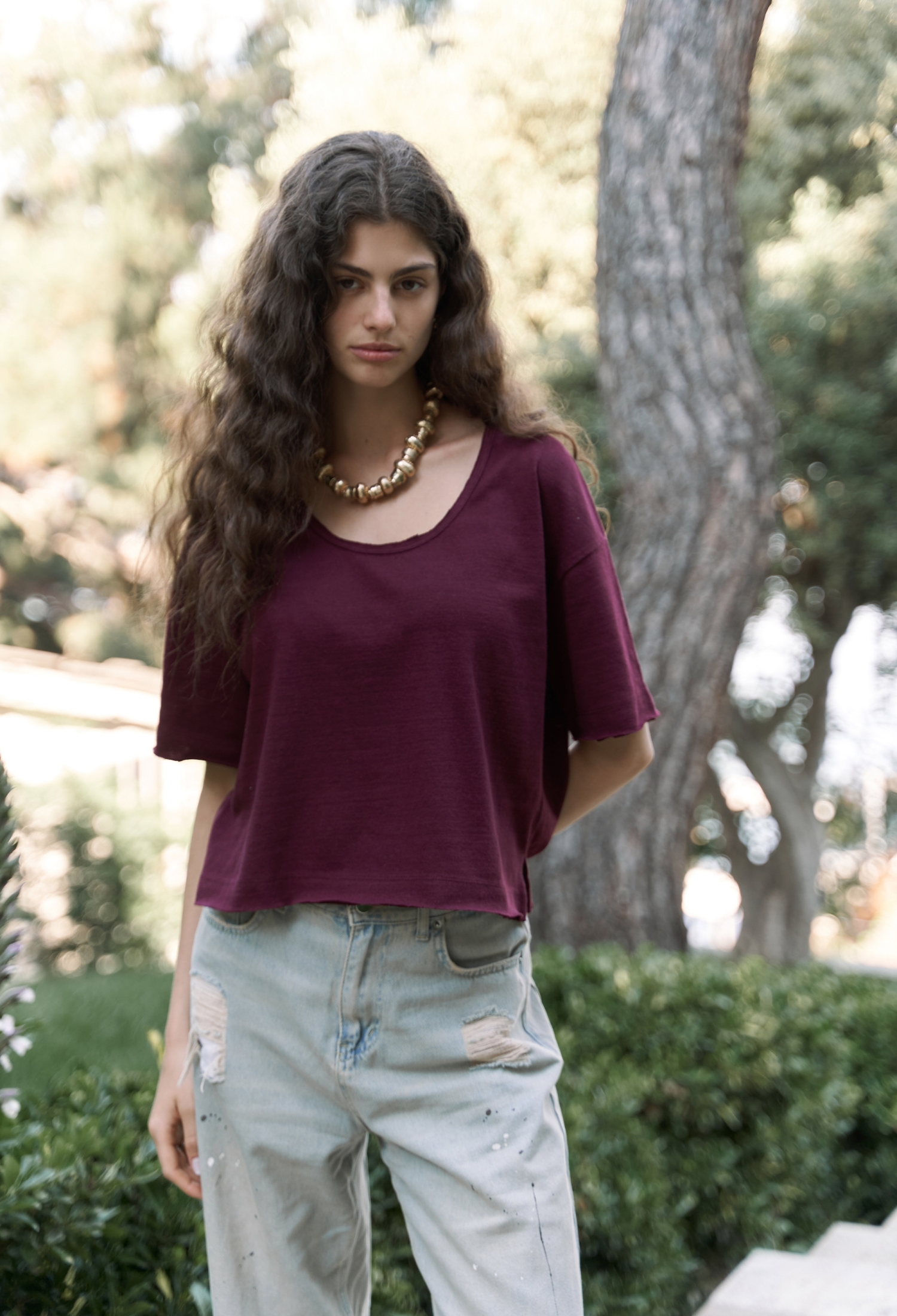 Tshirt With Oversized Crop Fit - Brand: Mai Collection - Women & Kids, Baby Clothes Wholesale - TheBS Women