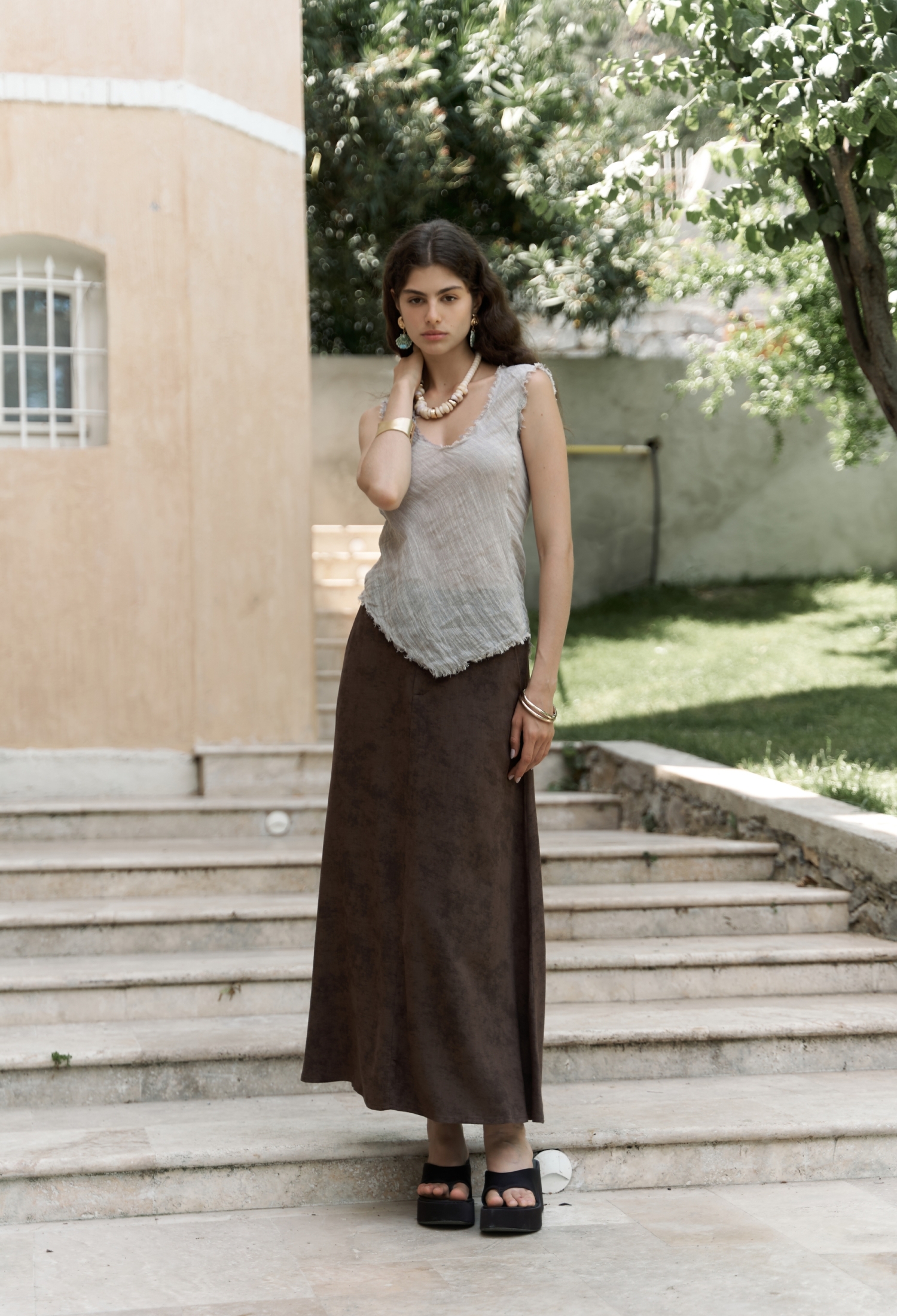 Boho Casual Elegant A-Line Maxi Skirt - Brand: Mai Collection - Women & Kids, Baby Clothes Wholesale - TheBS Women