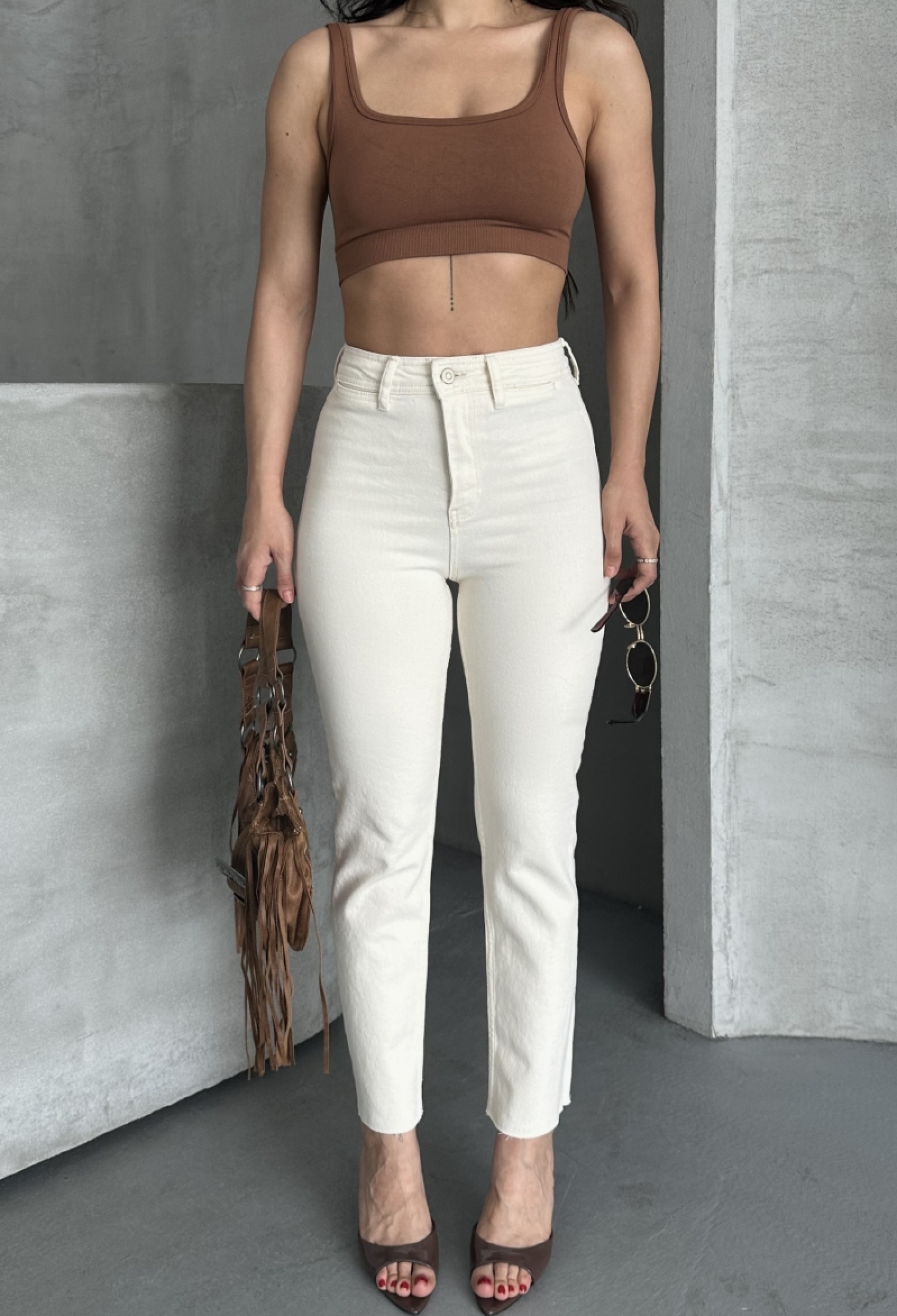 Ecru Jeans High Waist Mom Straight Leg Buttoned - Brand: XLove - Women & Kids, Baby Clothes Wholesale - TheBS Women